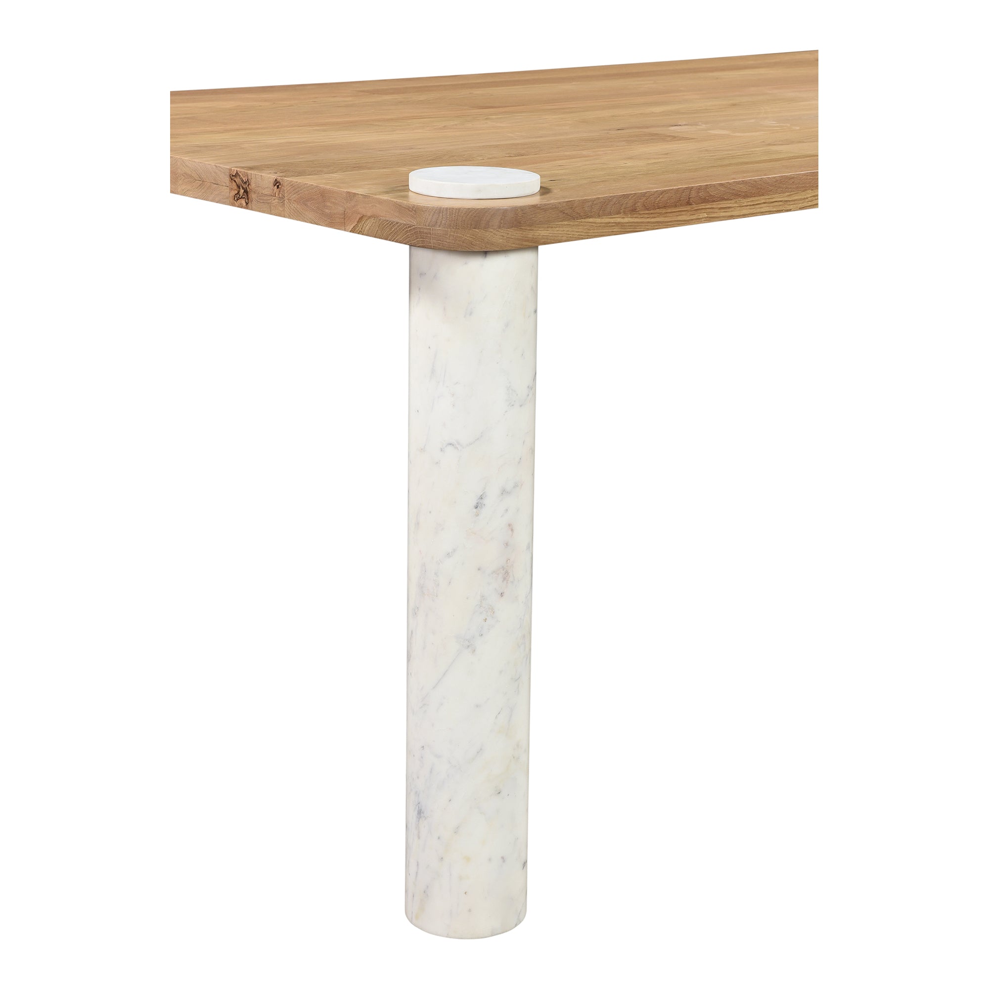 Century Dining Table Natural White Marble Leg - Moes Home