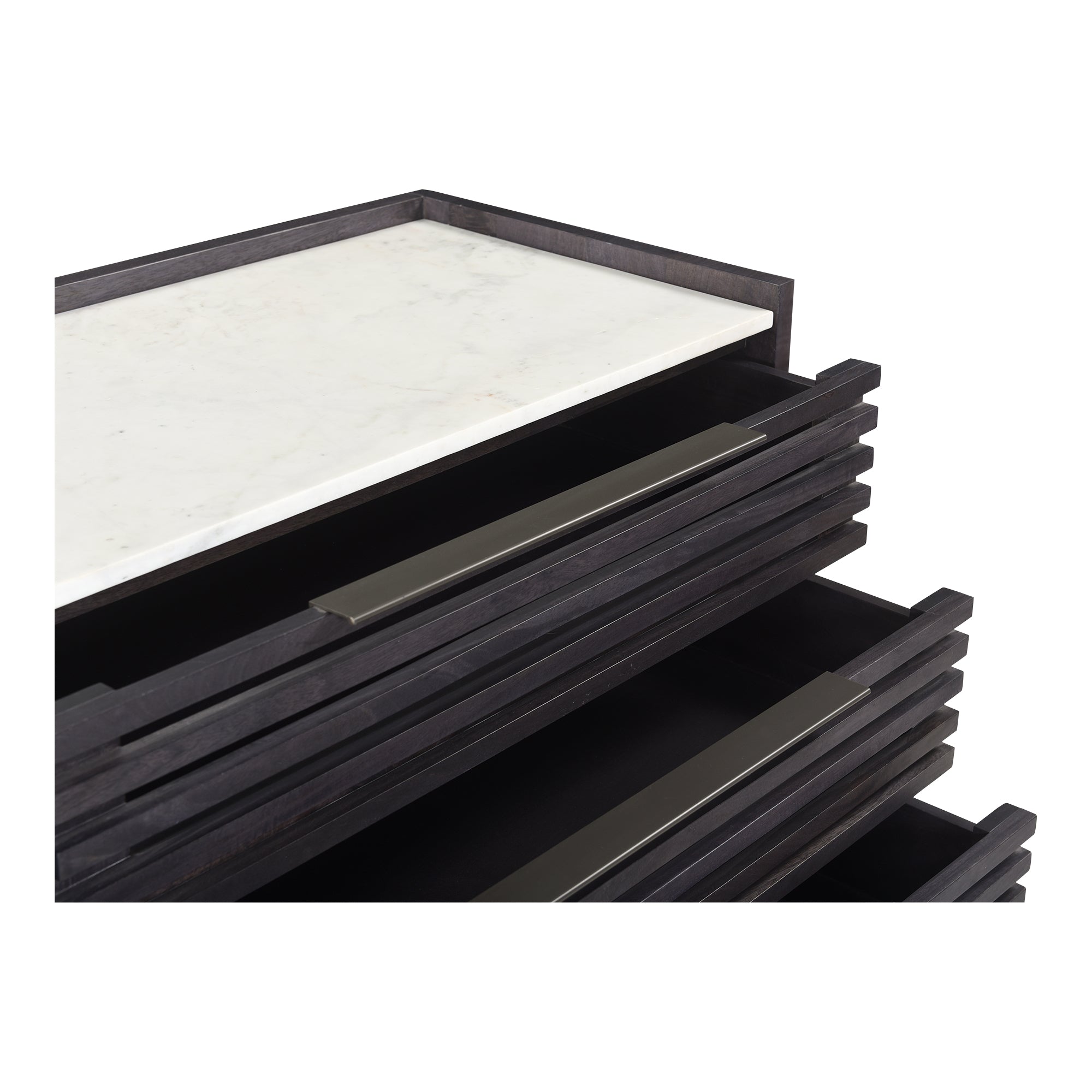 Paloma 3 Drawer Nightstand Charcoal Grey - Moes Home