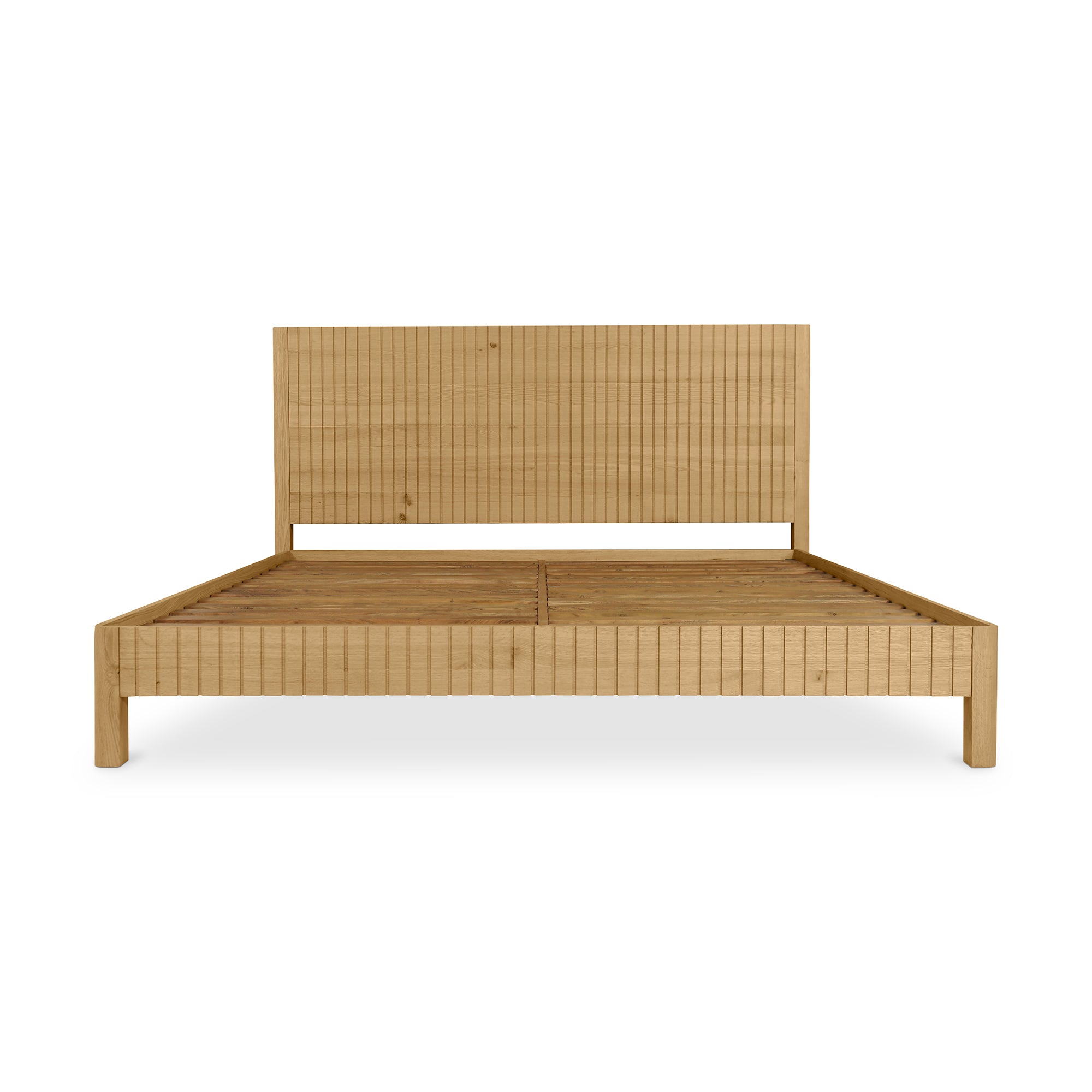 Povera Queen Bed Natural Oak - Moes Home