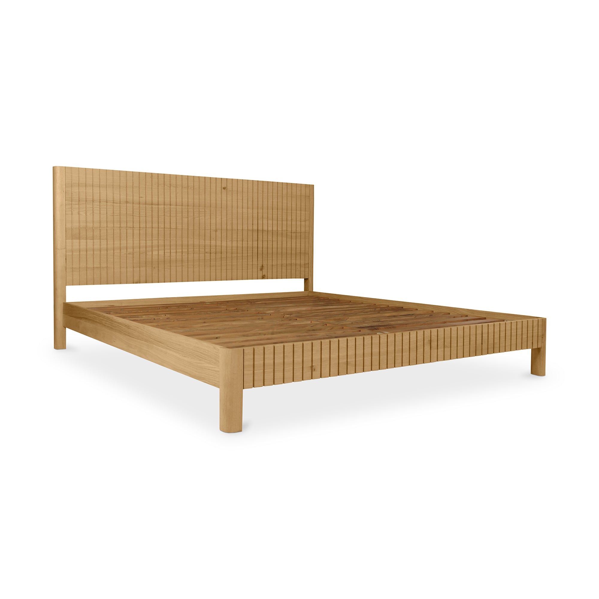 Povera Queen Bed Natural Oak - Moes Home