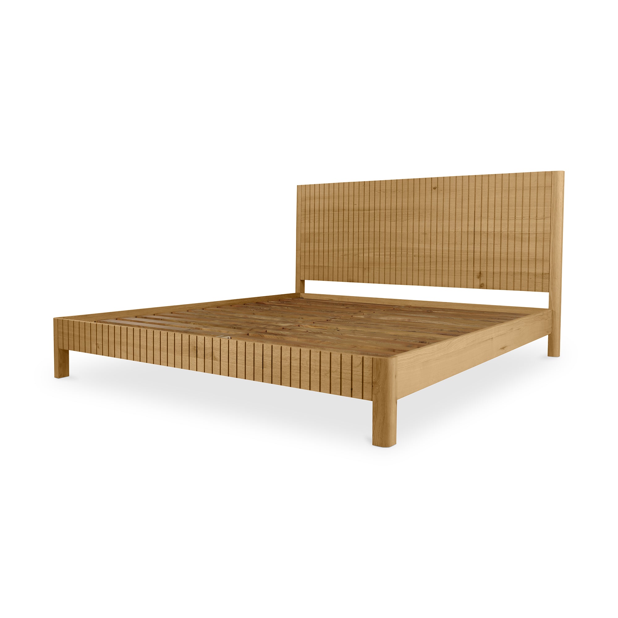 Povera Queen Bed Natural Oak - Moes Home