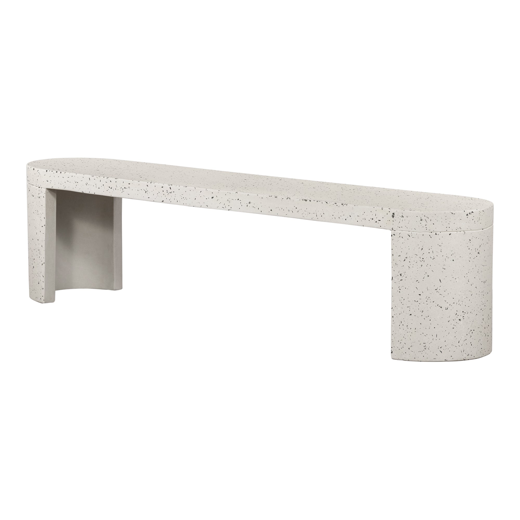 Lyon Outdoor Bench White Terrazzo - Moes Home