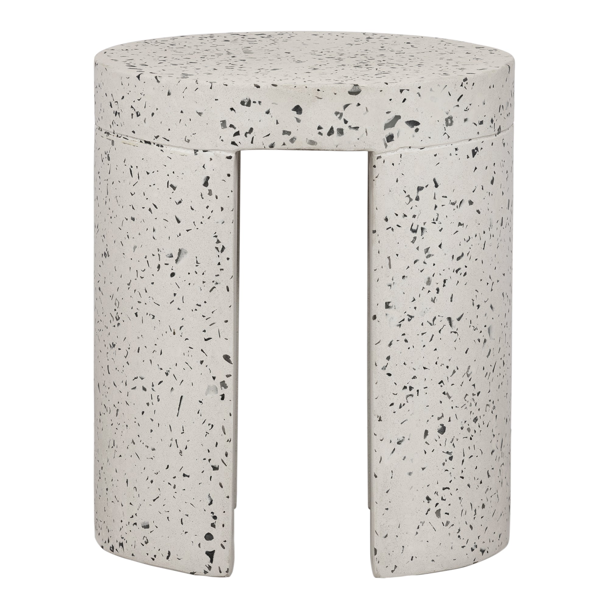 Lyon Outdoor Stool White Terrazzo - Moes Home