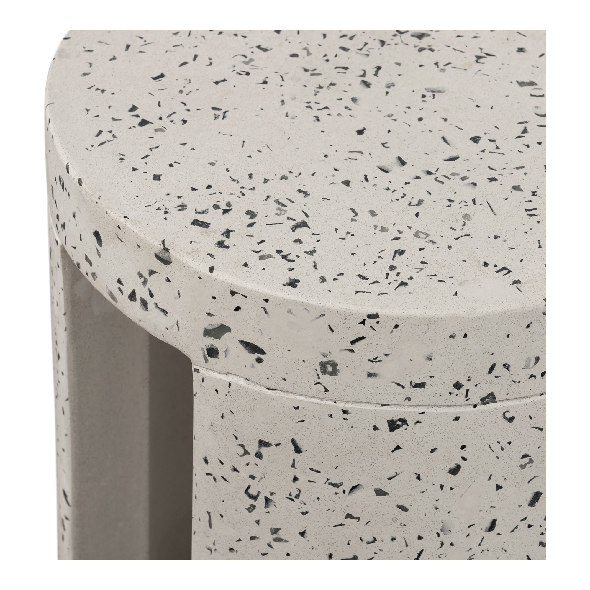 Lyon Outdoor Stool White Terrazzo - Moes Home