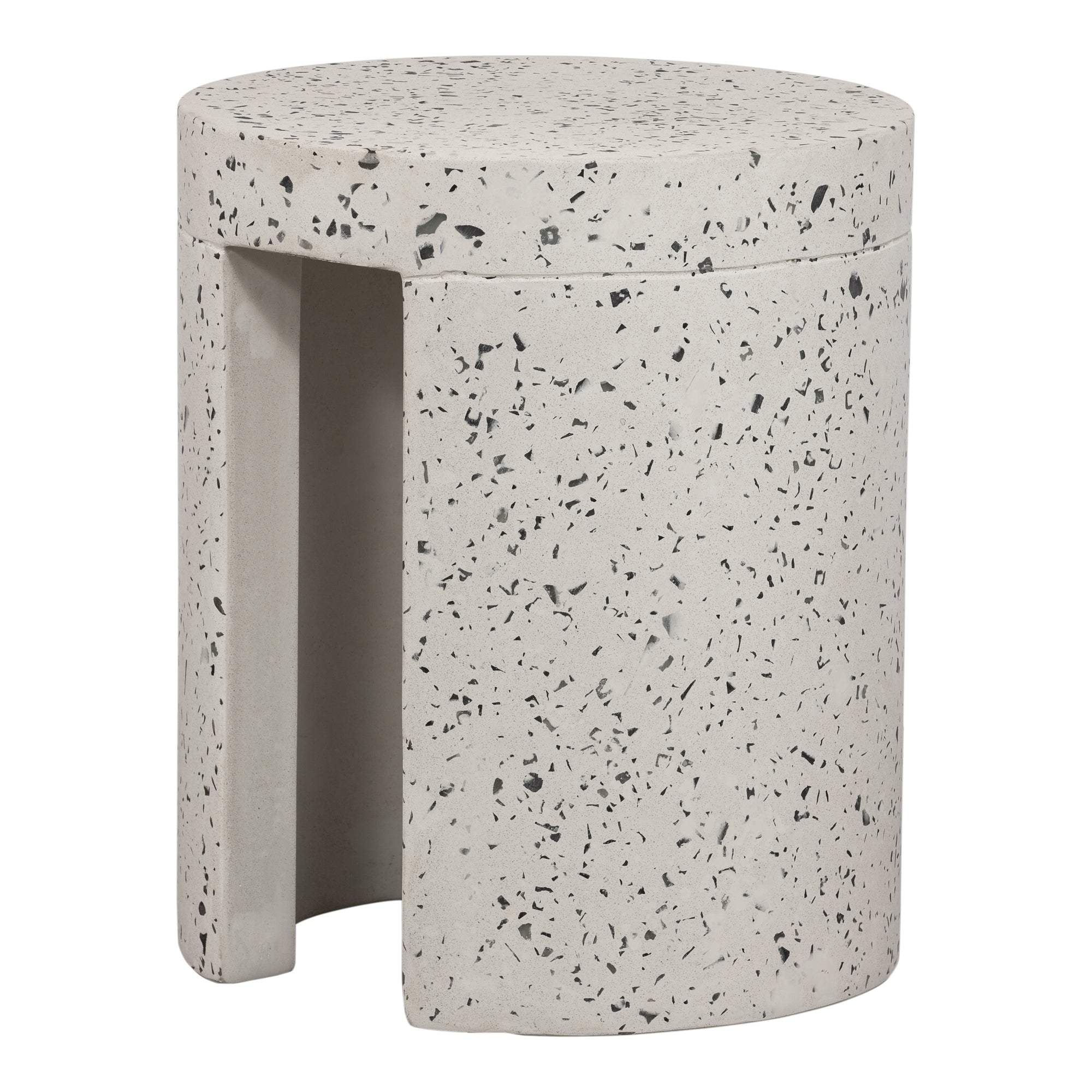 Lyon Outdoor Stool White Terrazzo - Moes Home