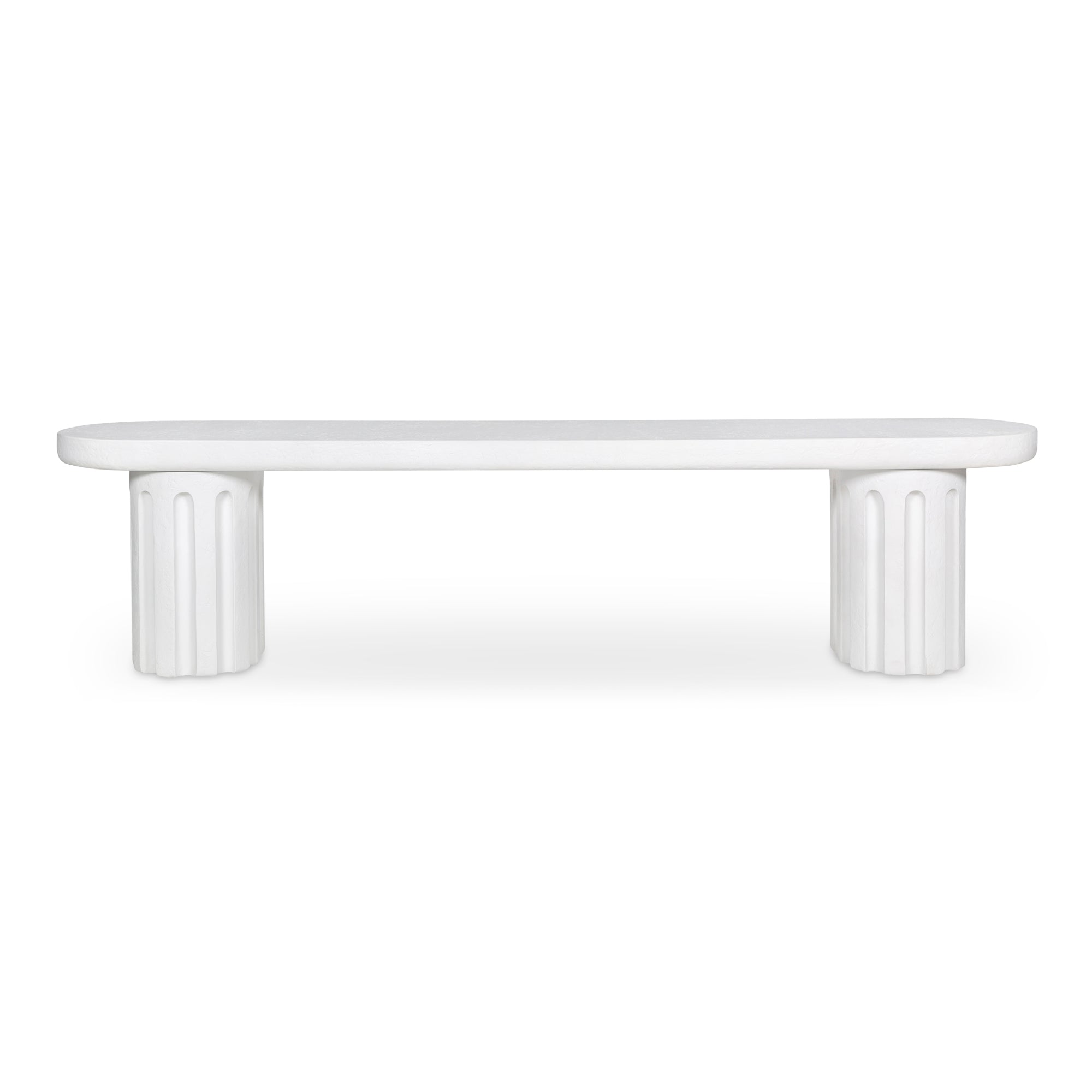Eris Outdoor Dining Bench White - Moes Home