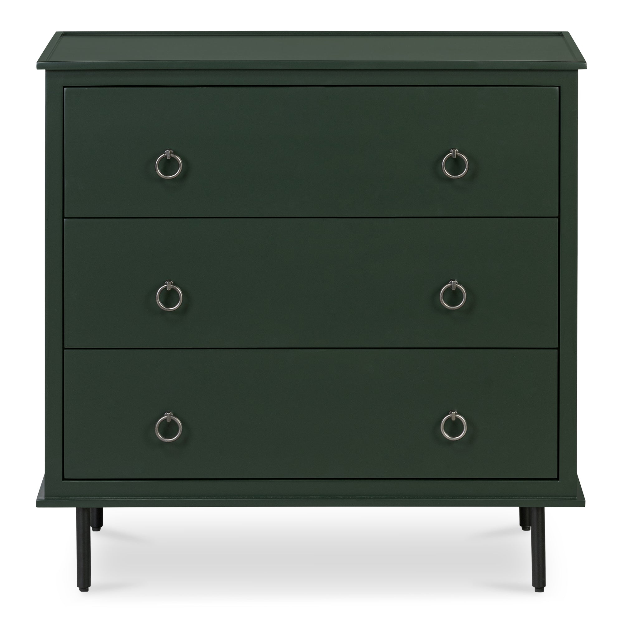 Reagan 3 Drawer Nightstand Deep Green - Moes Home