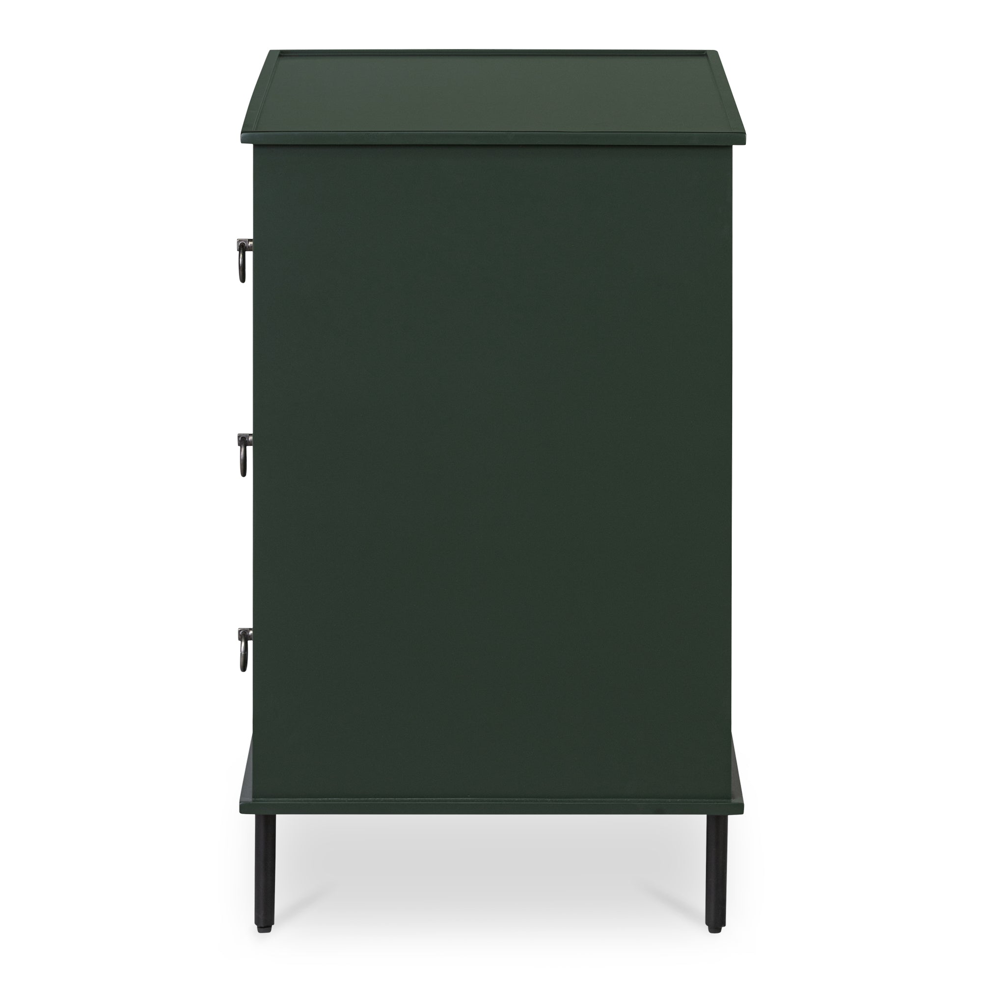 Reagan 3 Drawer Nightstand Deep Green - Moes Home