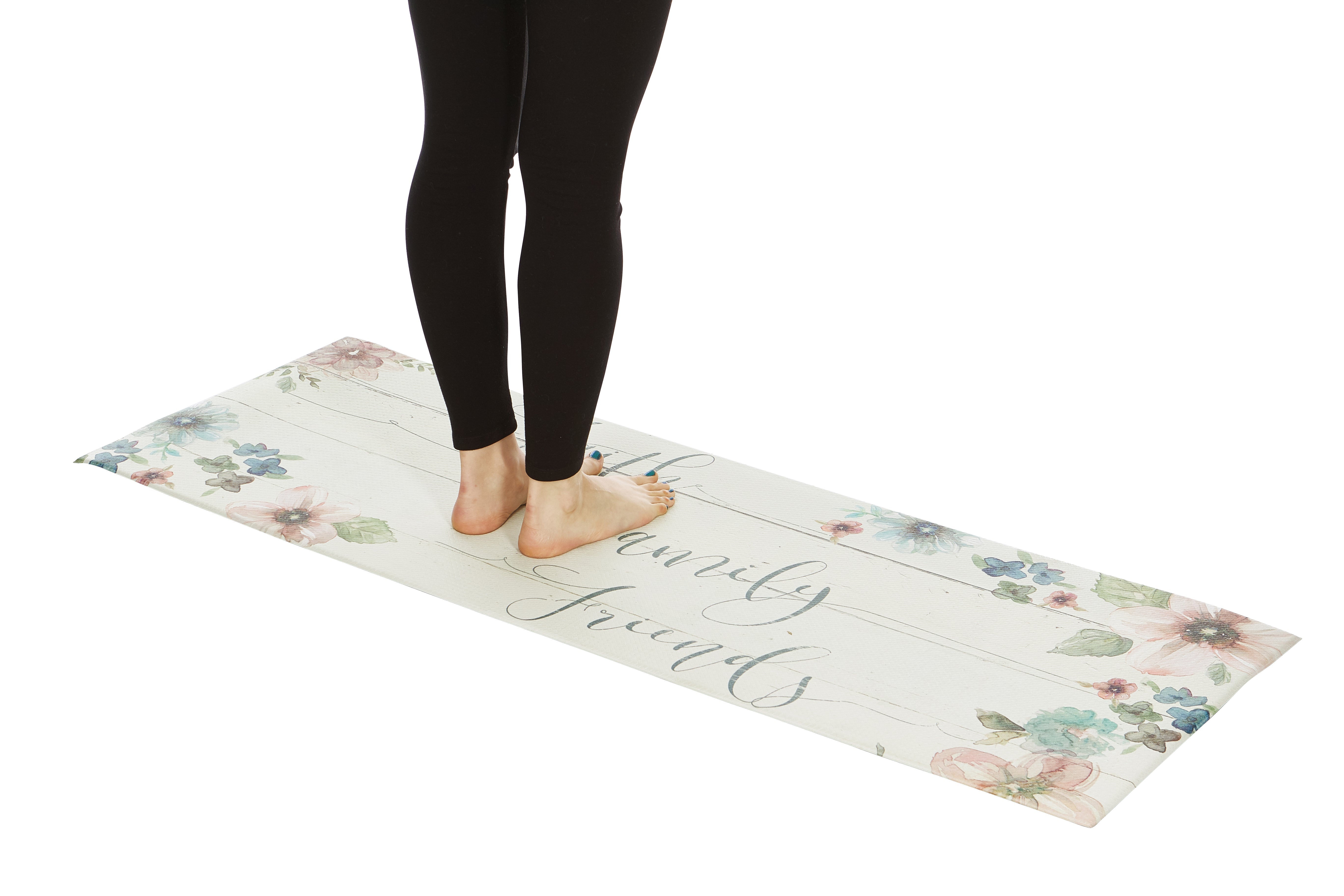 20" x 55" Chic Anti-Fatigue Memory Foam Kitchen Runner Mat (Faith Family Friends)