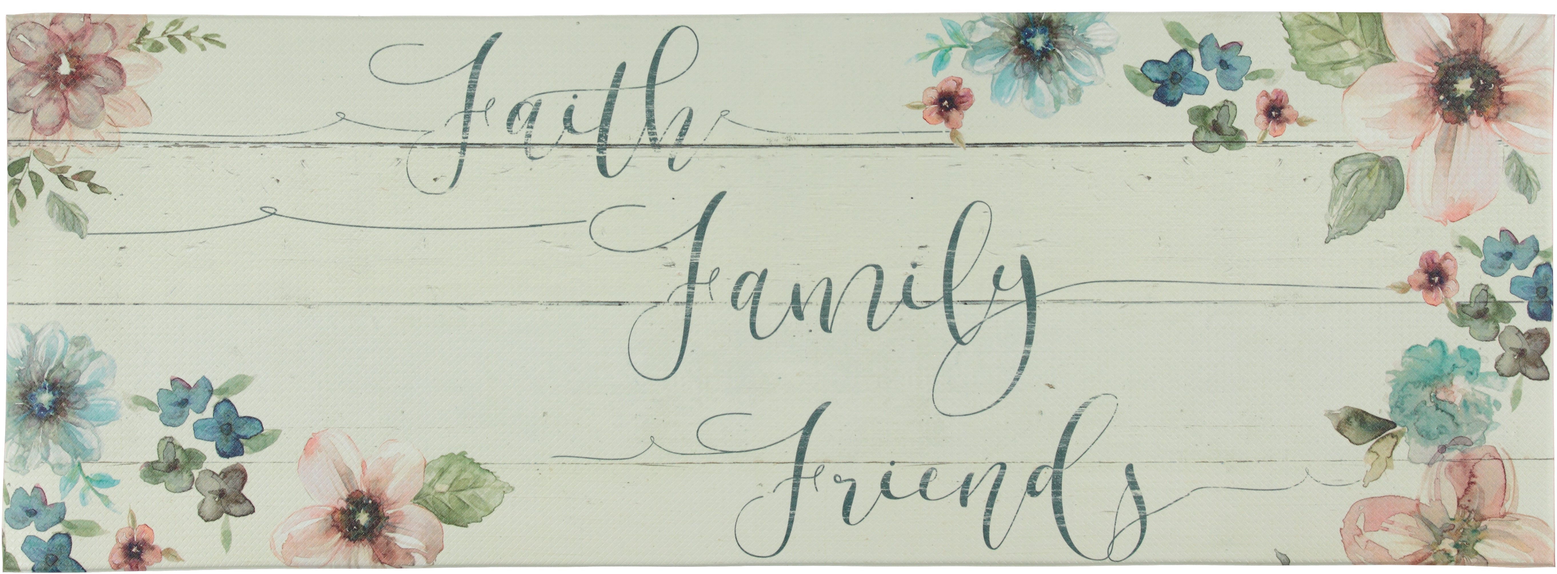 20" x 55" Chic Anti-Fatigue Memory Foam Kitchen Runner Mat (Faith Family Friends)