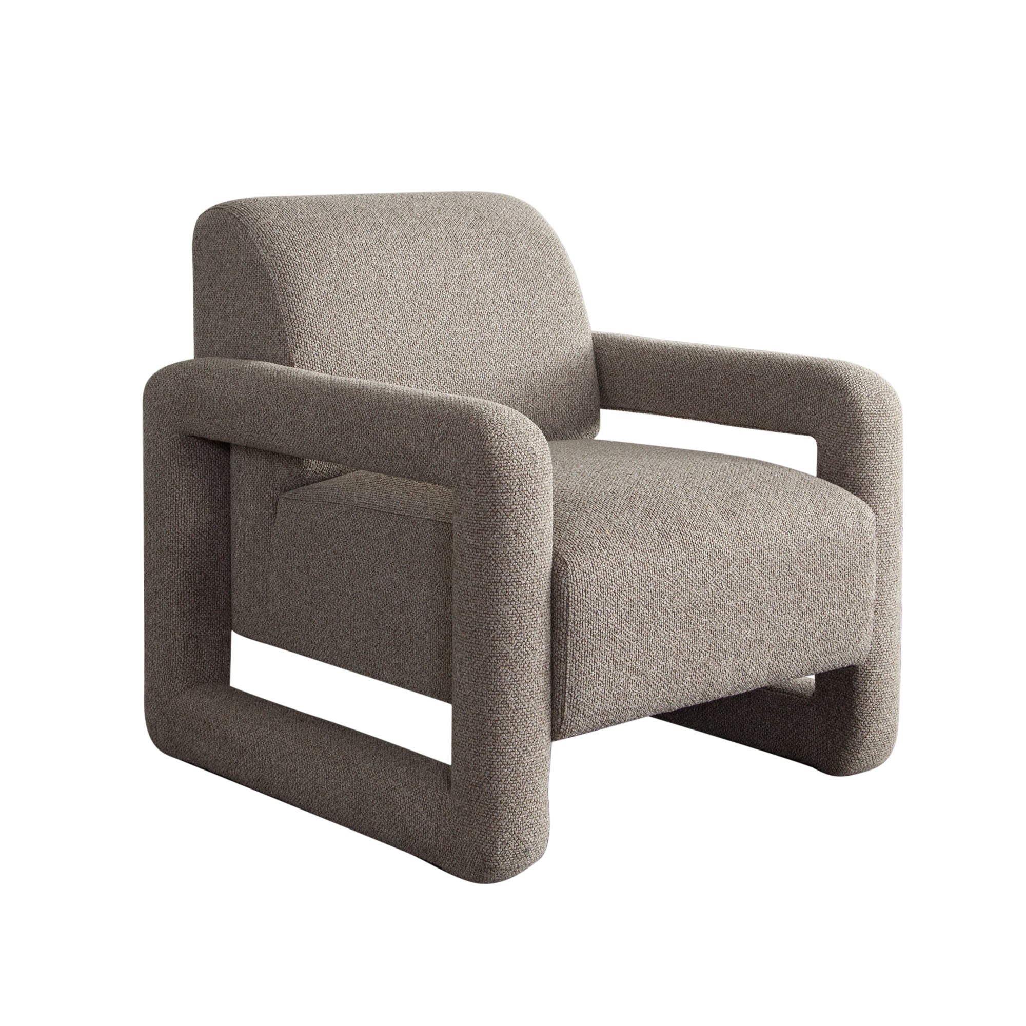 Kona Open Arm Accent Chair in Mink Polyester Fabric by Diamond Sofa