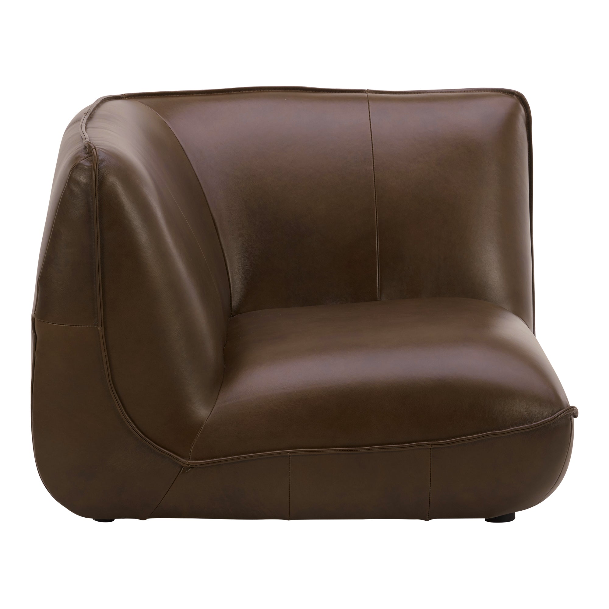 Zeppelin Leather Corner Chair Toasted Hickory - Moes Home