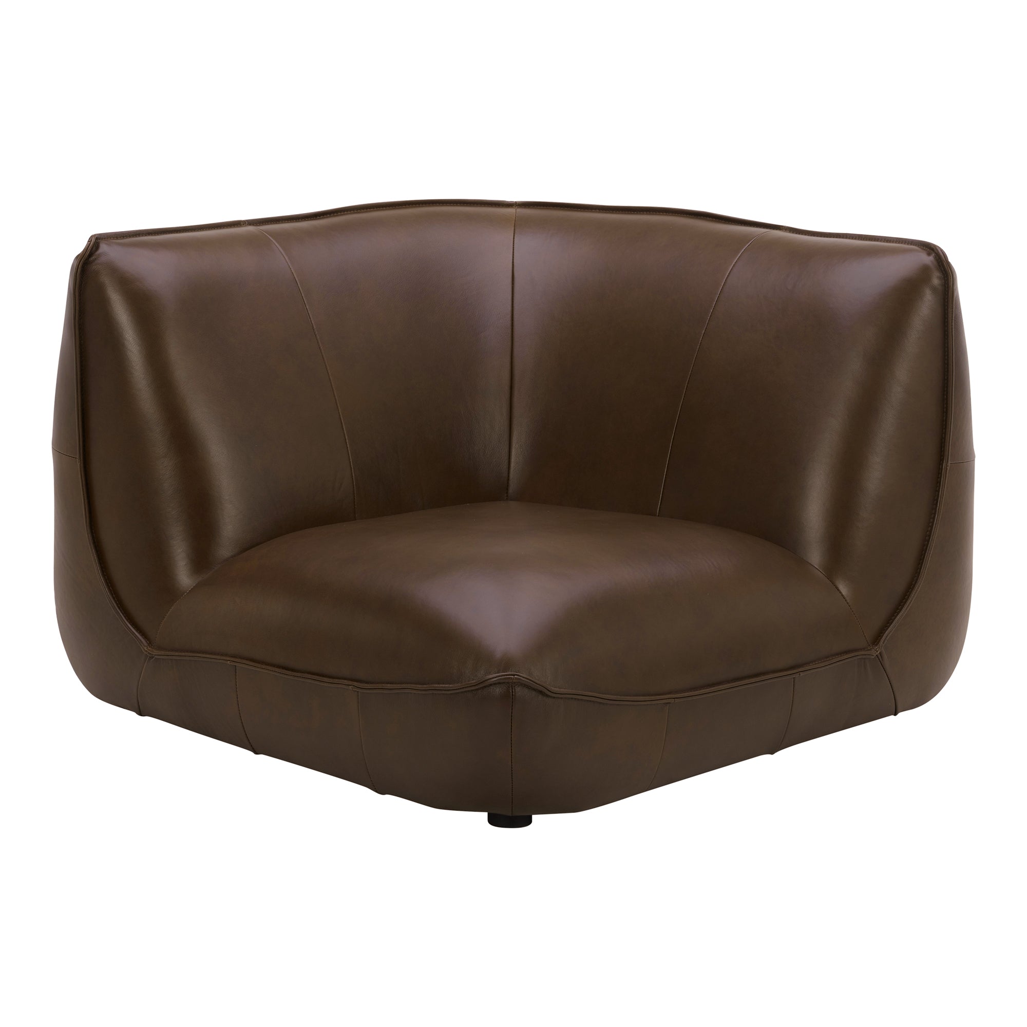 Zeppelin Leather Corner Chair Toasted Hickory - Moes Home