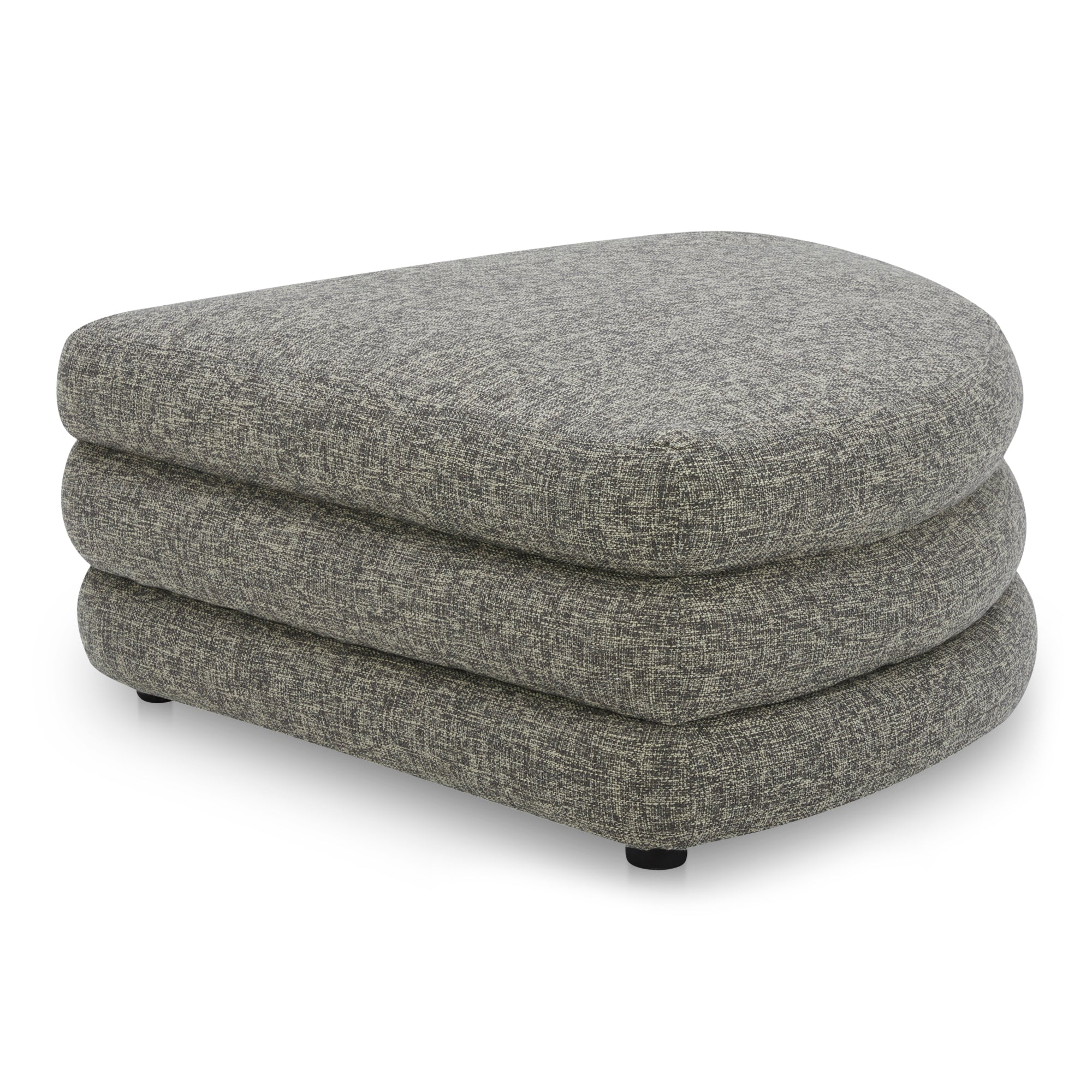 Lowtide Curved Ottoman Stone Tweed - Moes Home