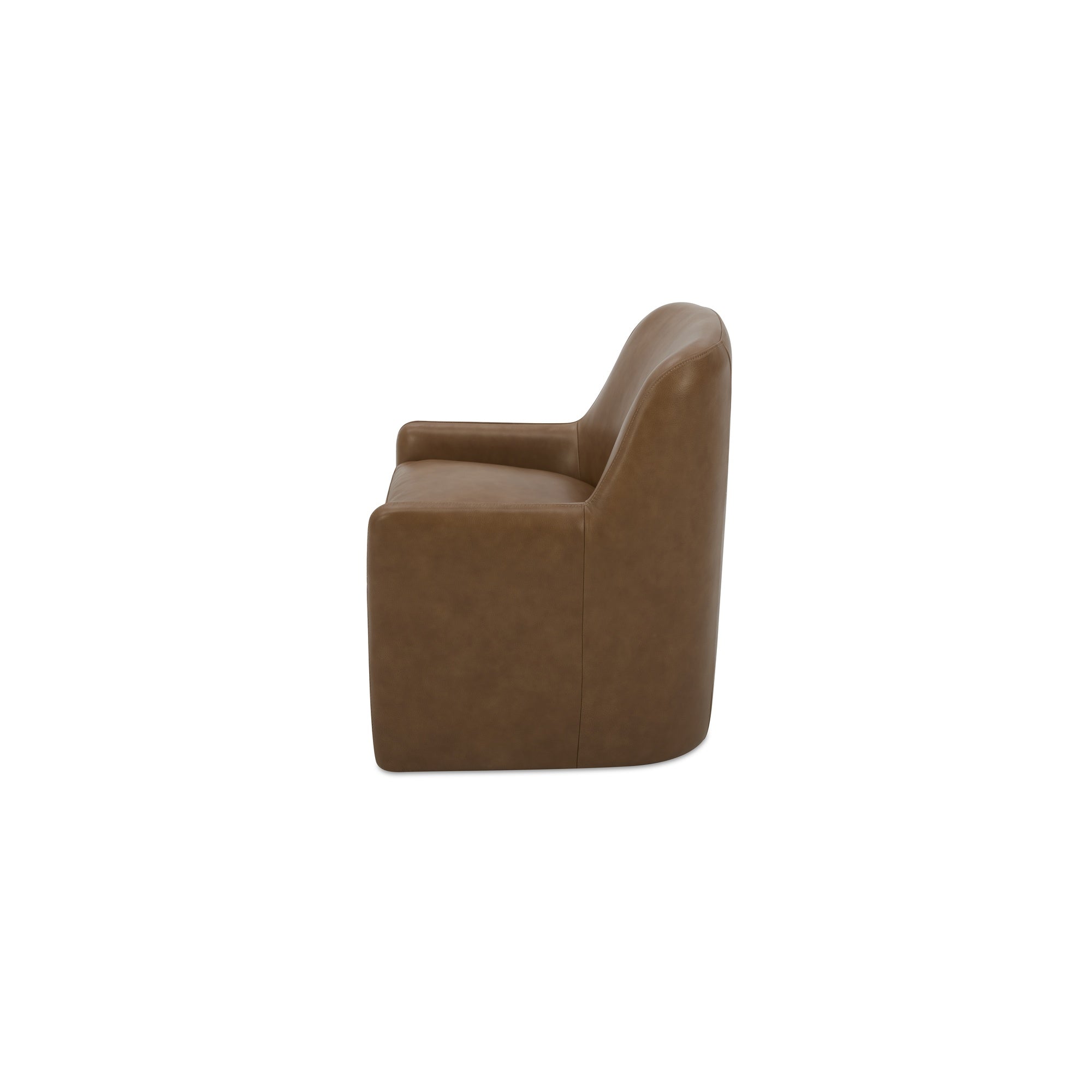 Maisie Rolling Dining Chair Tan Leather