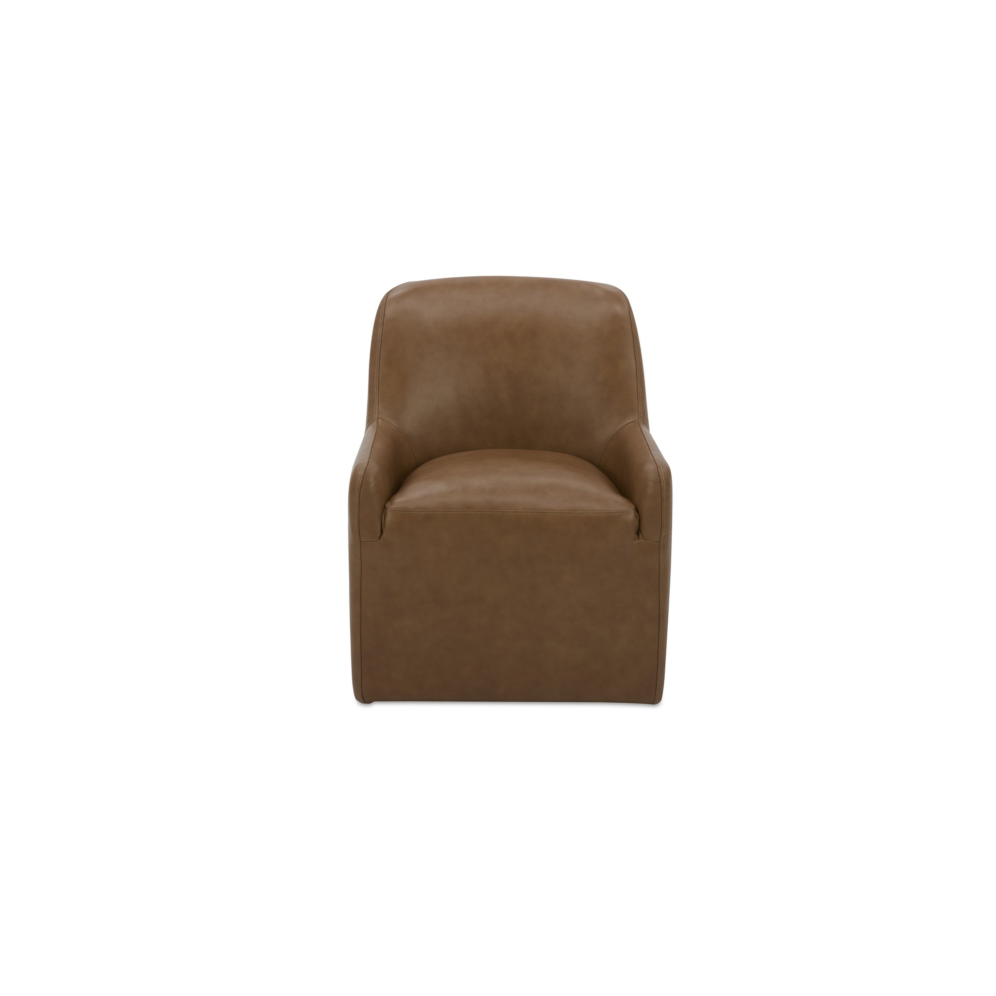 Maisie Rolling Dining Chair Tan Leather