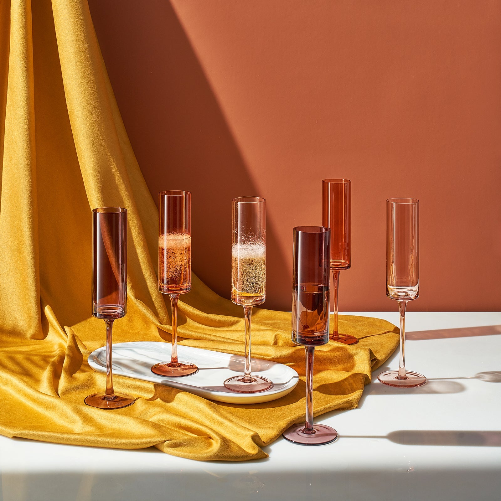 Venus Champagne Flute Glassware, Set of 6