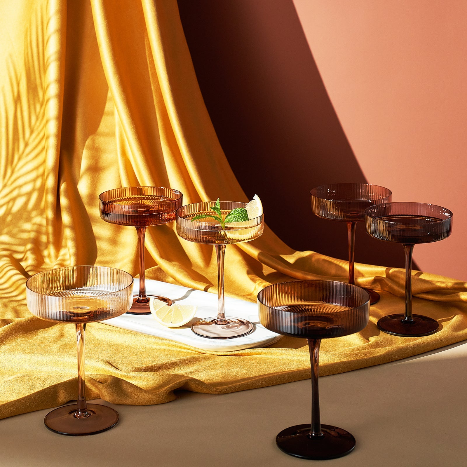 Venus Champagne Coupe Cocktail Glassware, Set of 6