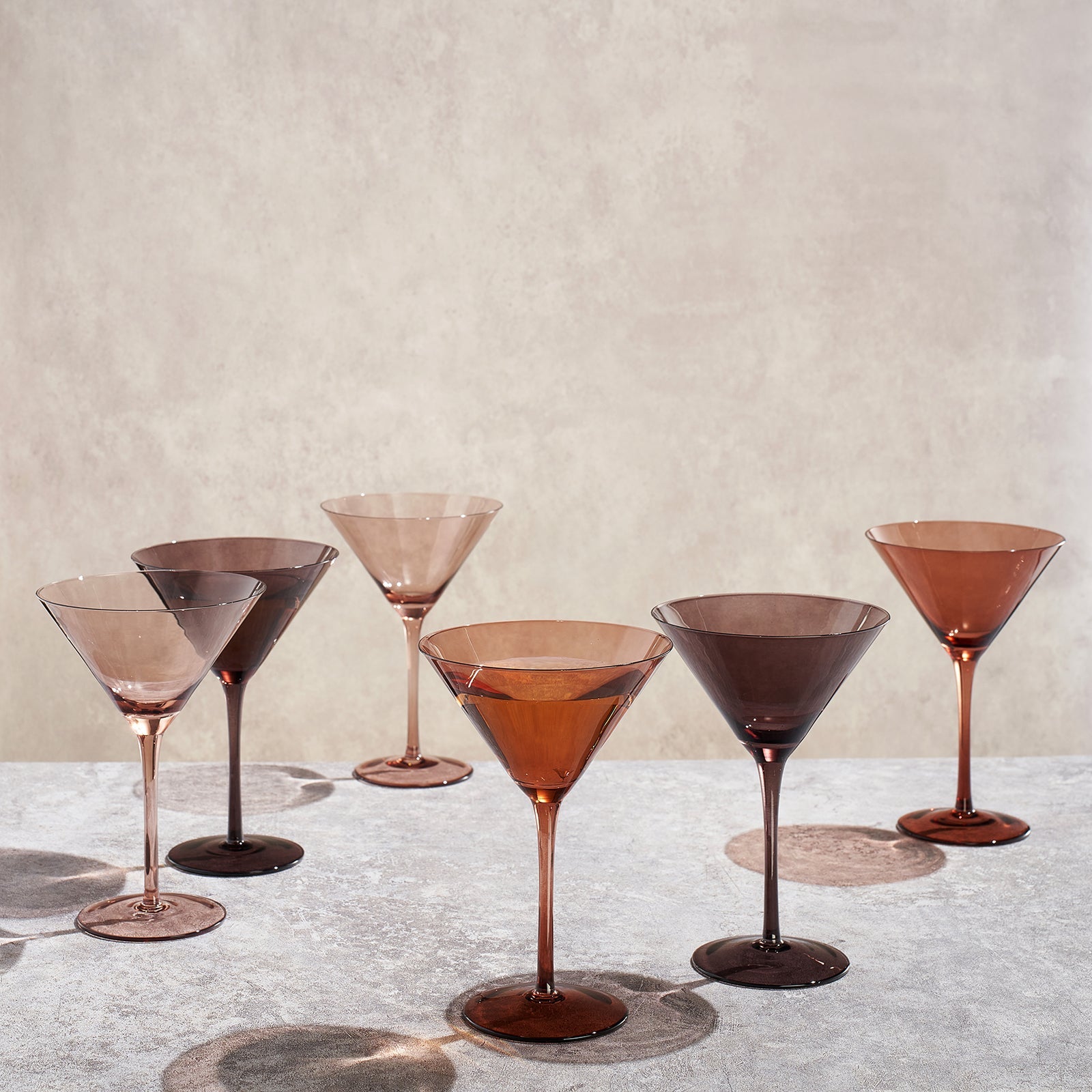 Venus Martini Cocktail Glassware, Set of 6