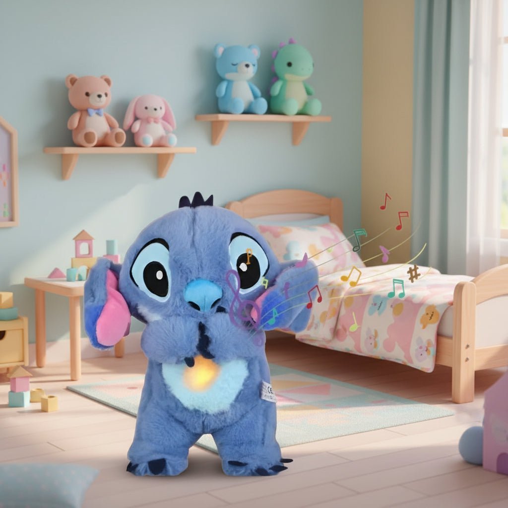 Calming Breathing Plush Toy with Night Light Sleep Aid Stuffed Animal