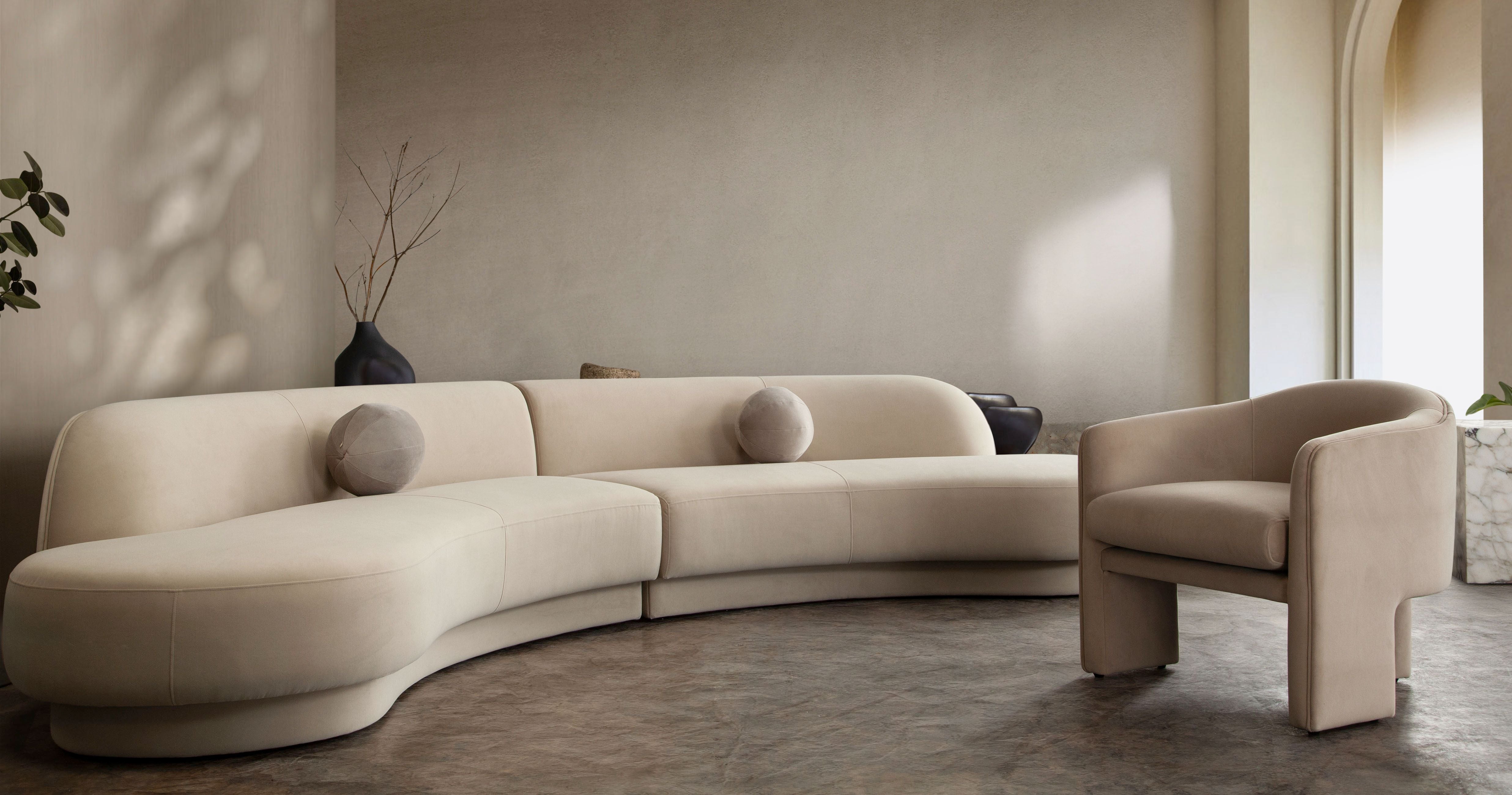 Zelda Light Camel Performance Velvet 2 Piece Sectional Sofa