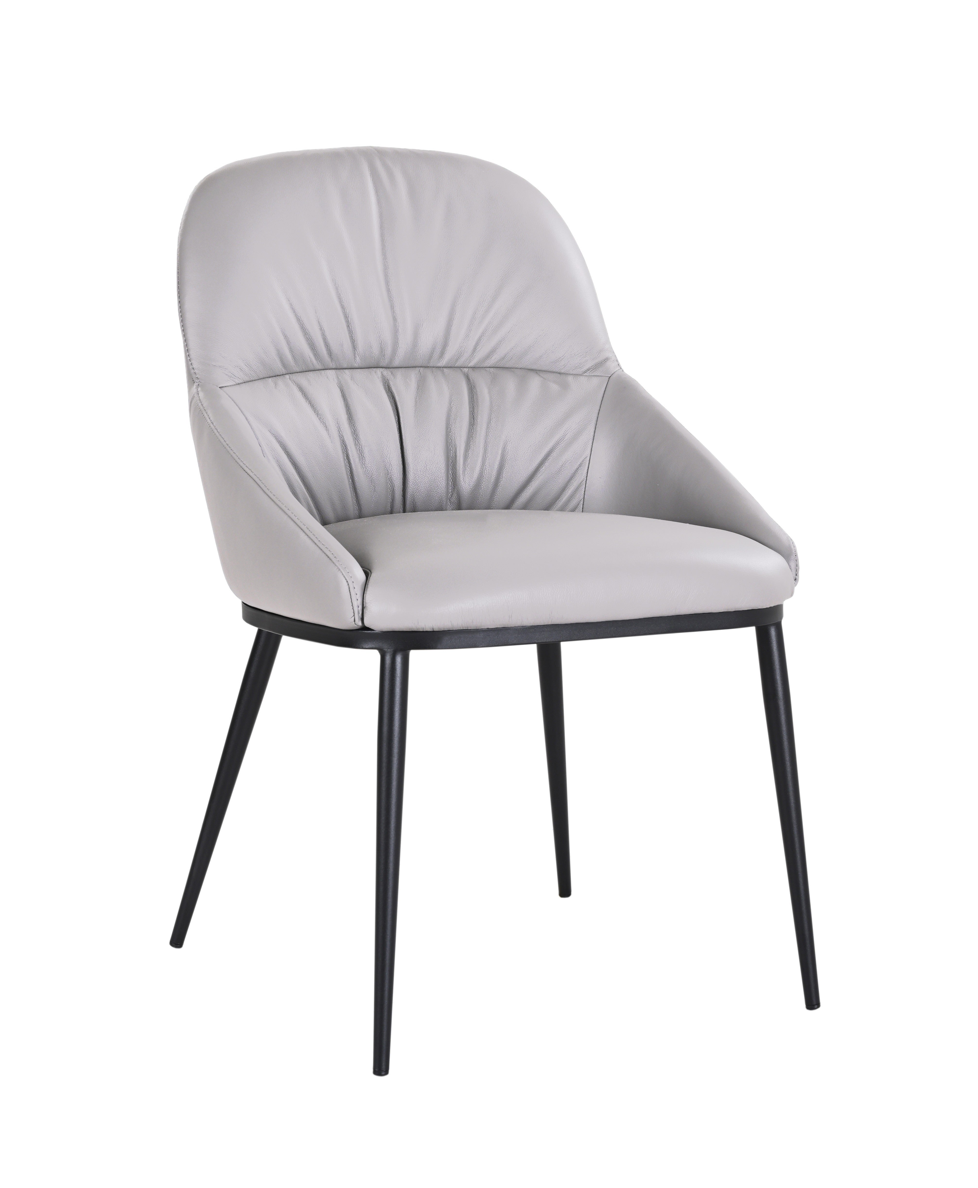 Kora Leather Chair in Pewter J&M (set of 2)