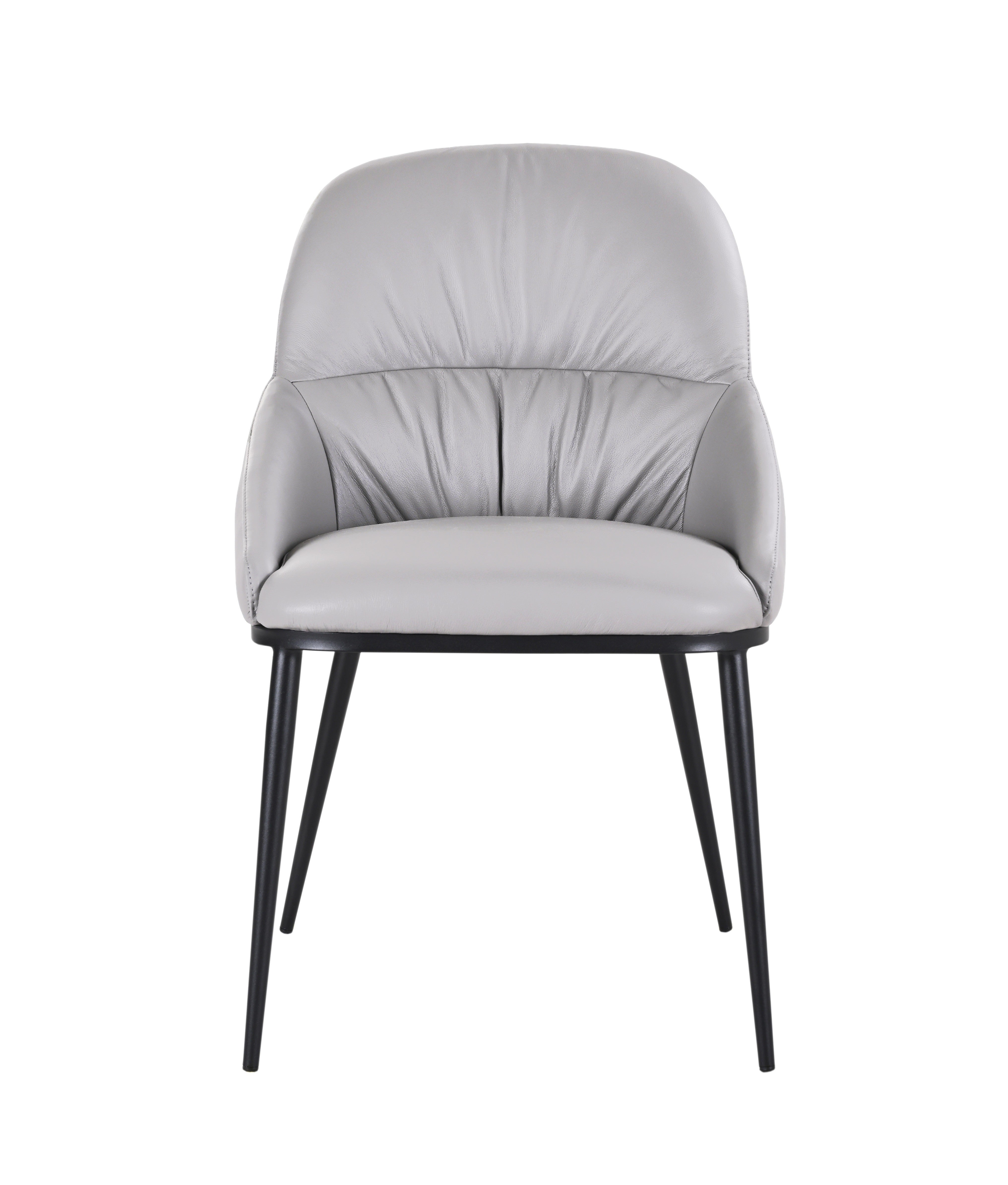 Kora Leather Chair in Pewter J&M (set of 2)