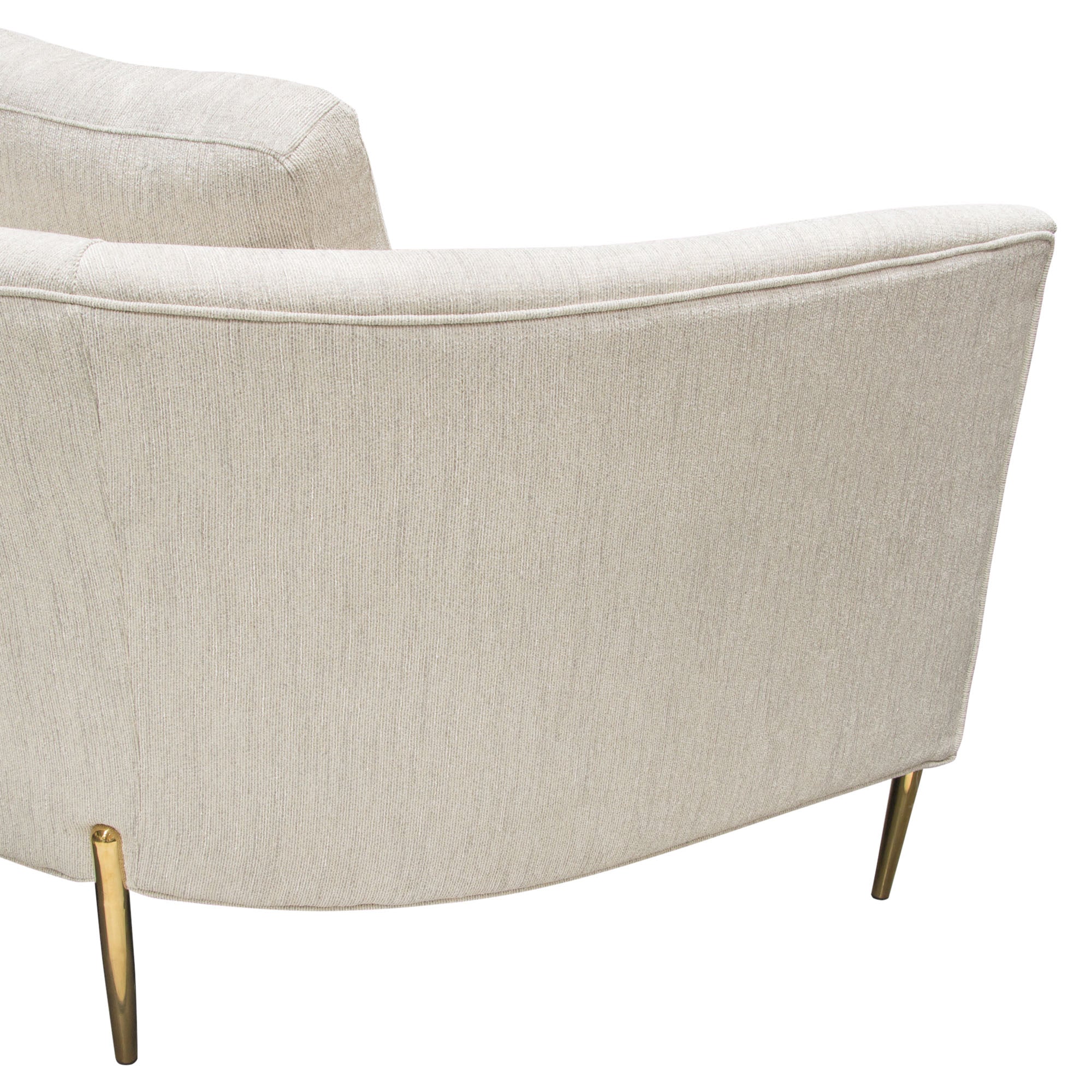 Lane Sofa in Light Cream Fabric with Gold Metal Legs by Diamond Sofa