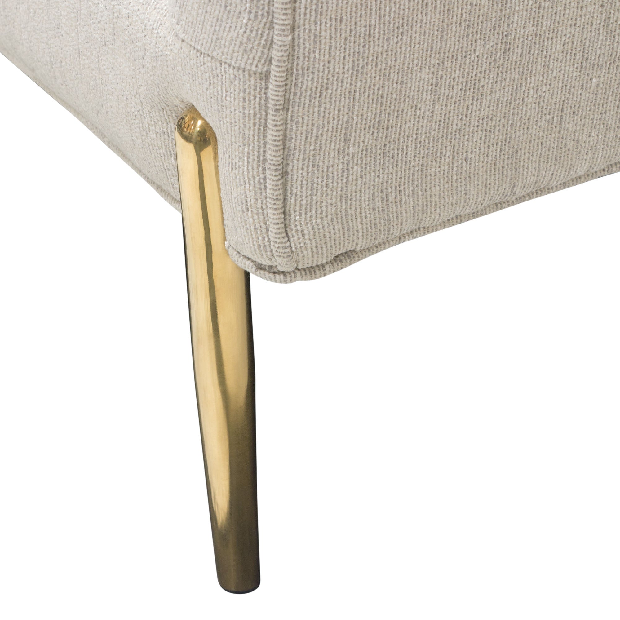 Lane Sofa in Light Cream Fabric with Gold Metal Legs by Diamond Sofa
