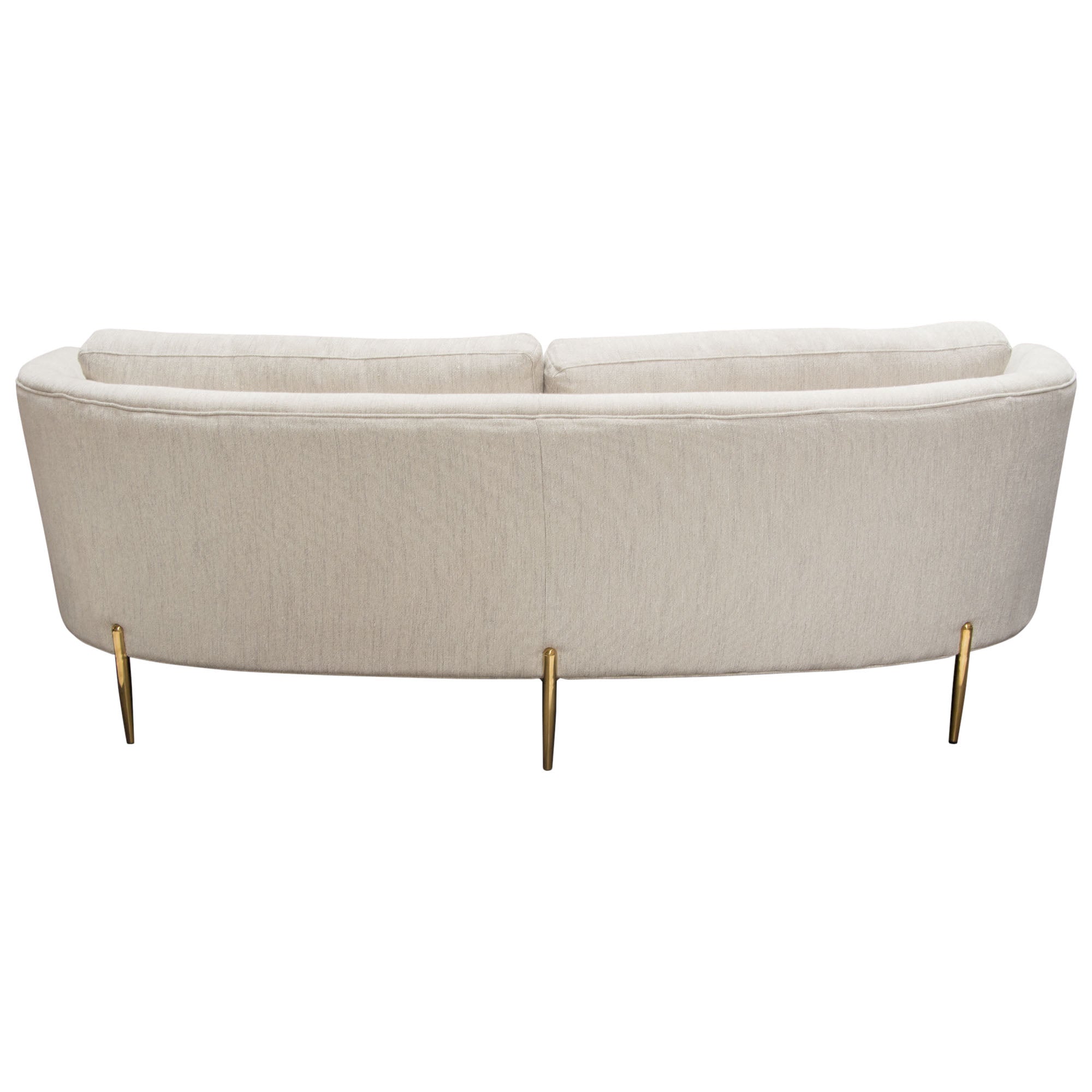 Lane Sofa in Light Cream Fabric with Gold Metal Legs by Diamond Sofa