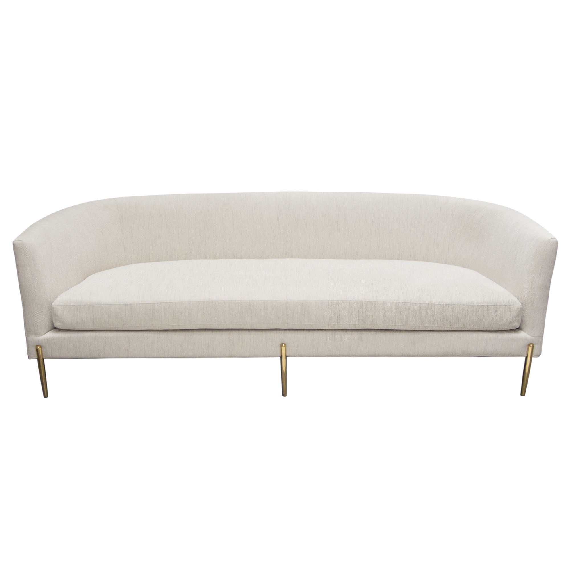 Lane Sofa in Light Cream Fabric with Gold Metal Legs by Diamond Sofa