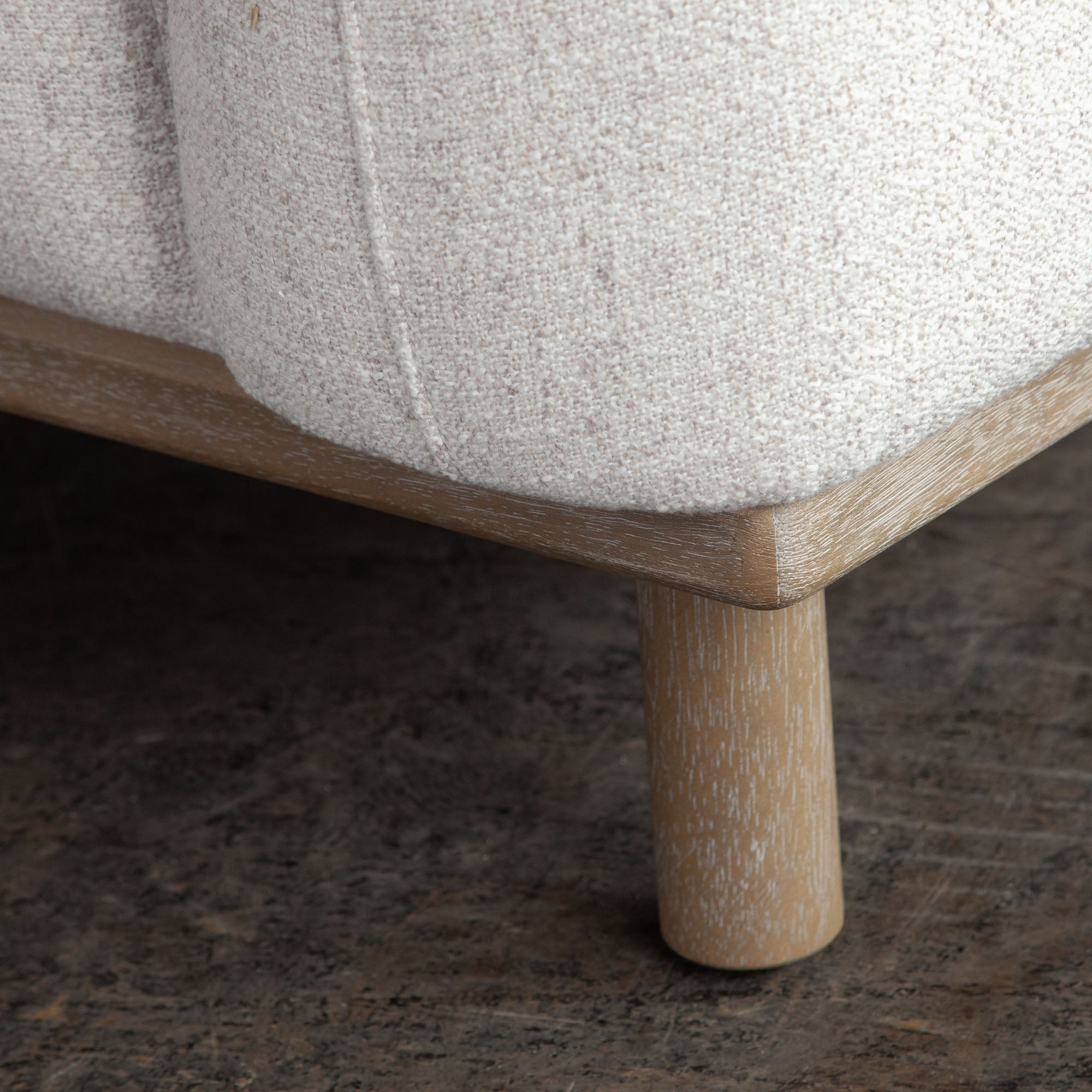 Larson Sofa in Light Barley Polyester Fabric with Wood Trim & Leg by Diamond Sofa