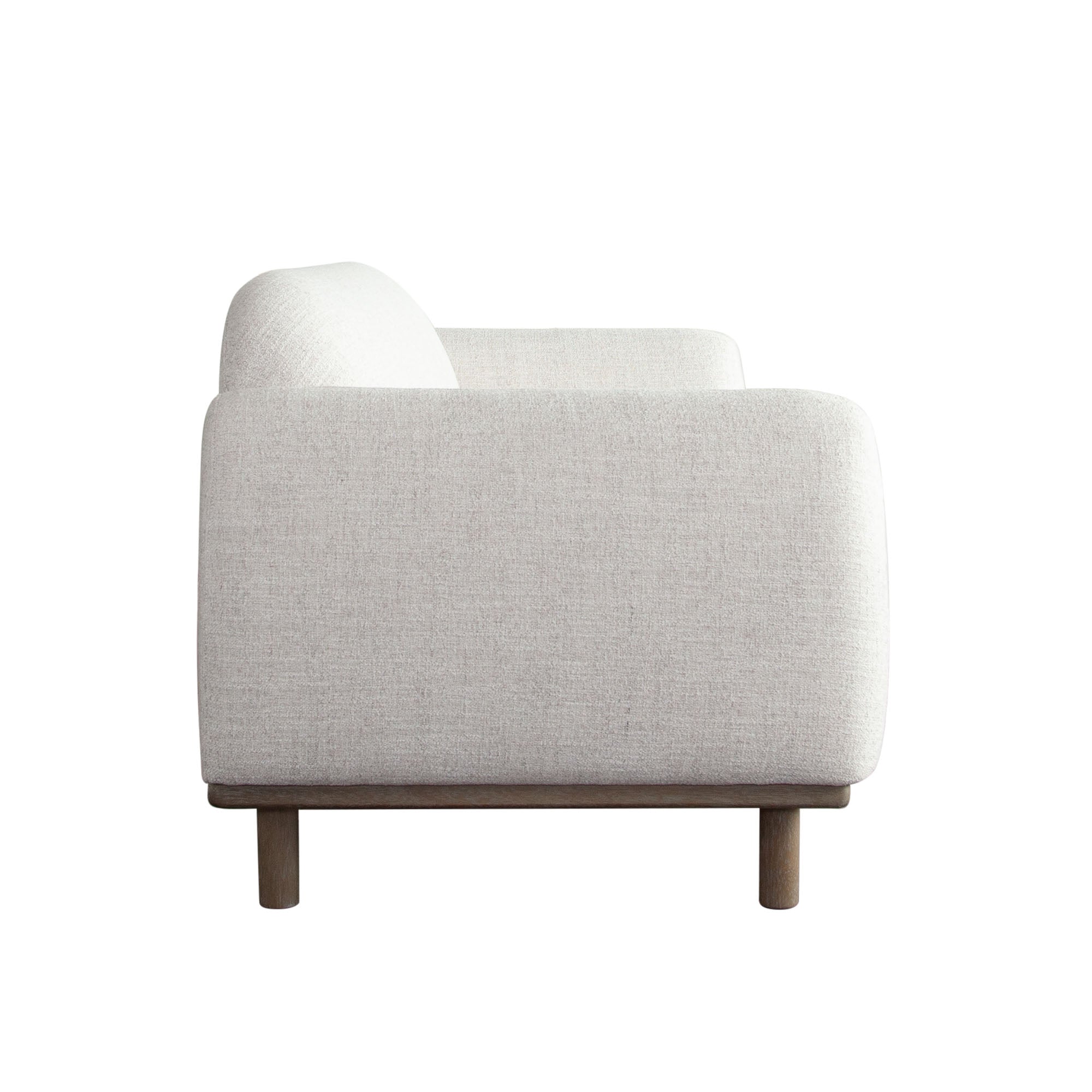 Larson Sofa in Light Barley Polyester Fabric with Wood Trim & Leg by Diamond Sofa