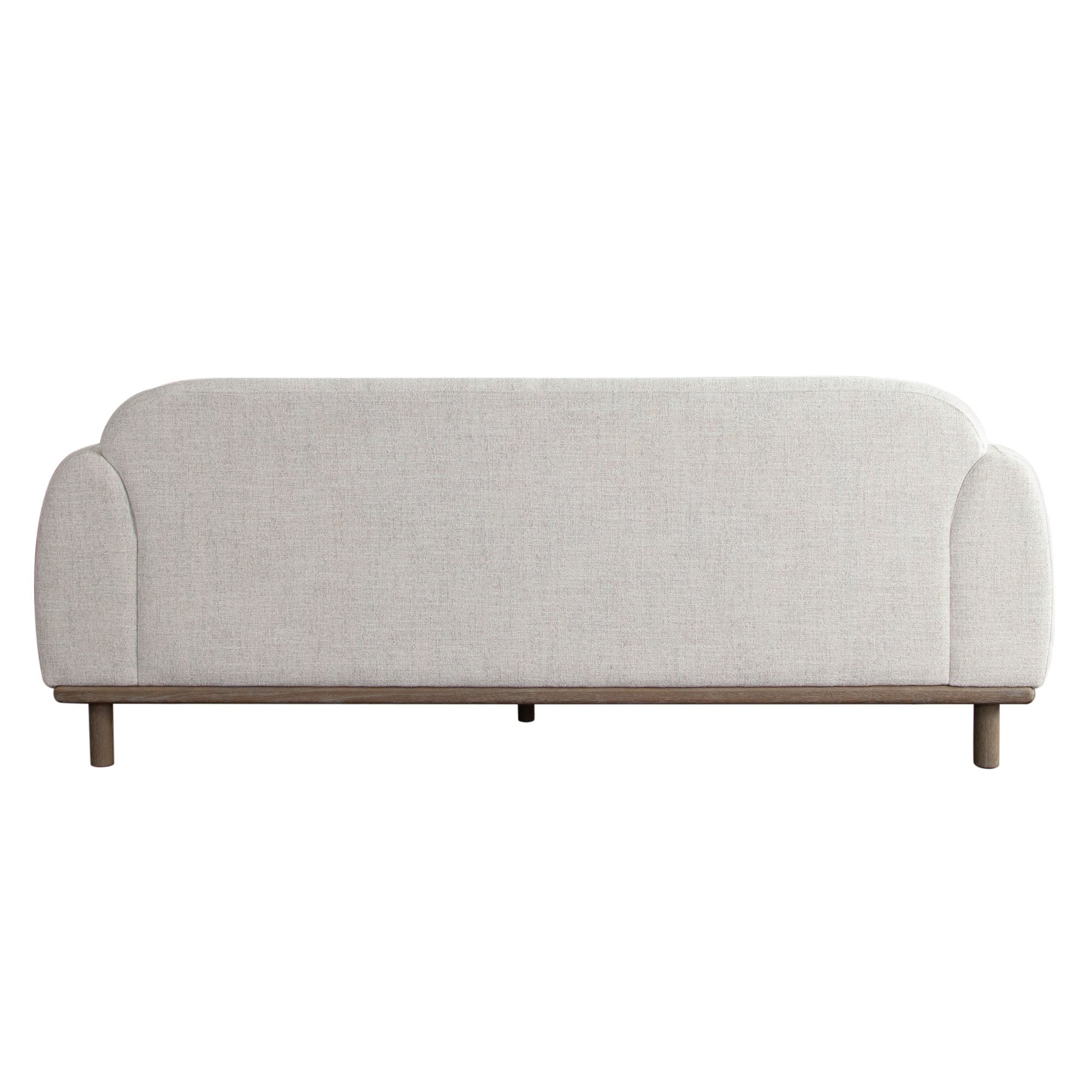 Larson Sofa in Light Barley Polyester Fabric with Wood Trim & Leg by Diamond Sofa