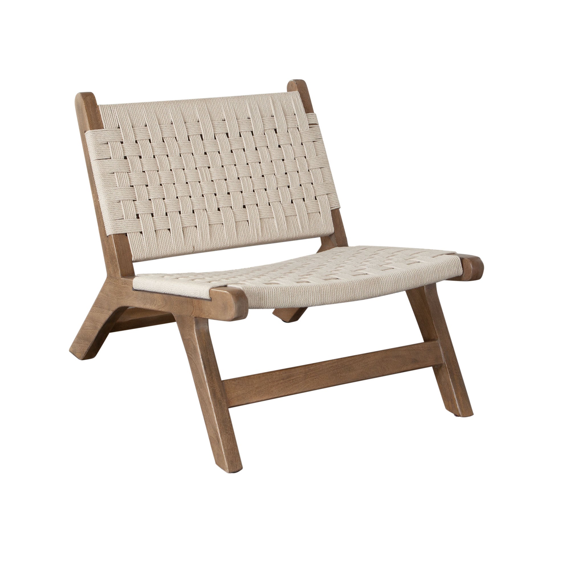 Laurel Wood Accent Chair in Caramel/Walnut Finish w/ Woven Natural Rope Seat & Back by Diamond Sofa