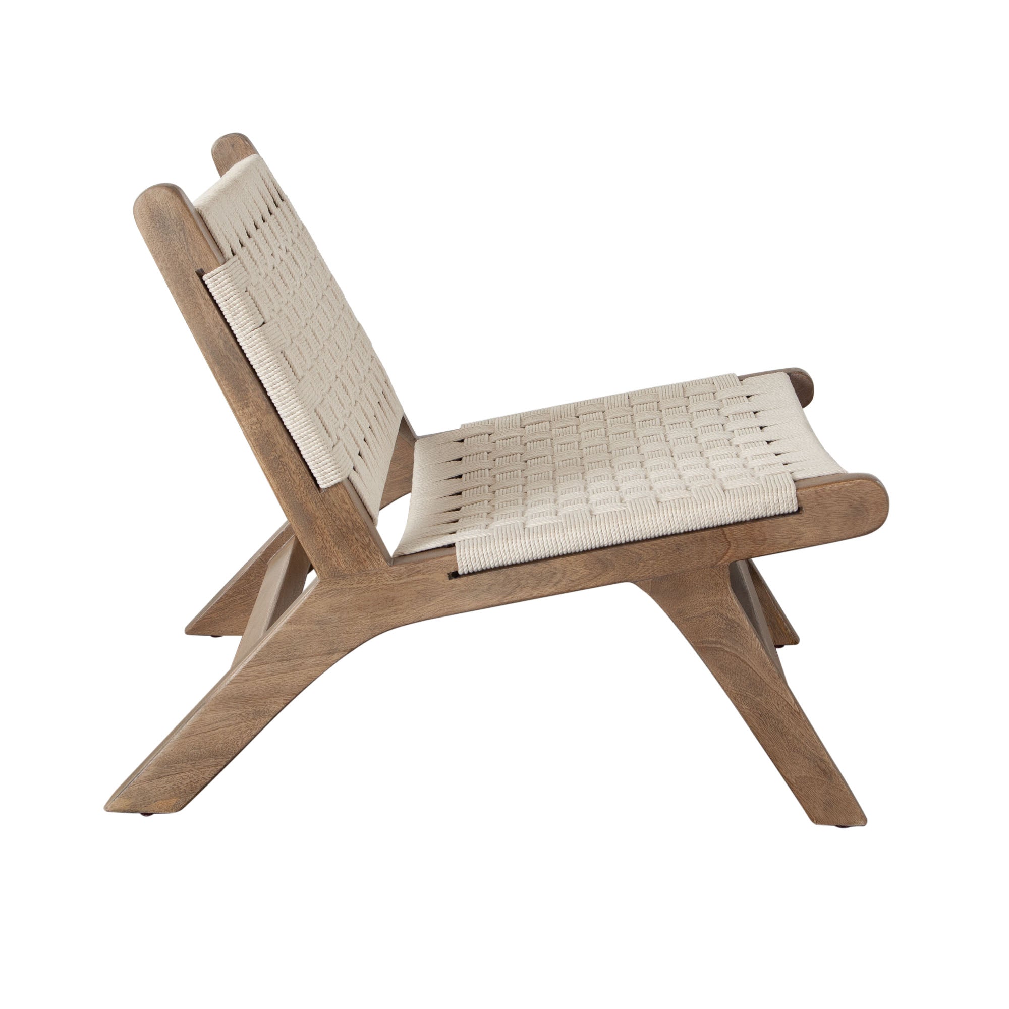 Laurel Wood Accent Chair in Caramel/Walnut Finish w/ Woven Natural Rope Seat & Back by Diamond Sofa