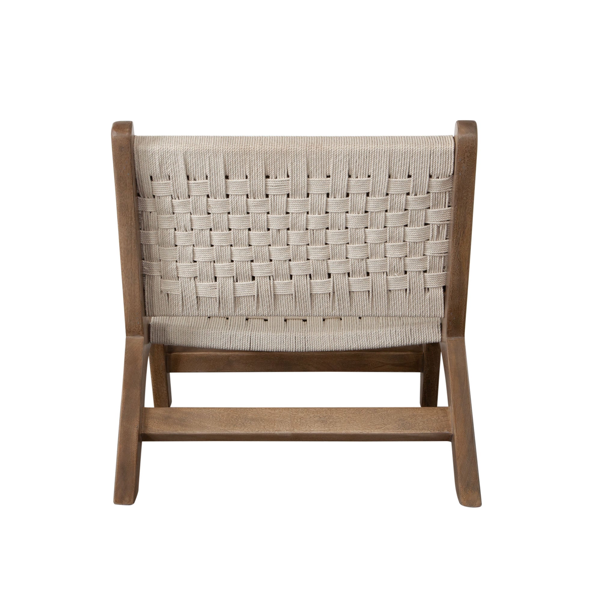 Laurel Wood Accent Chair in Caramel/Walnut Finish w/ Woven Natural Rope Seat & Back by Diamond Sofa