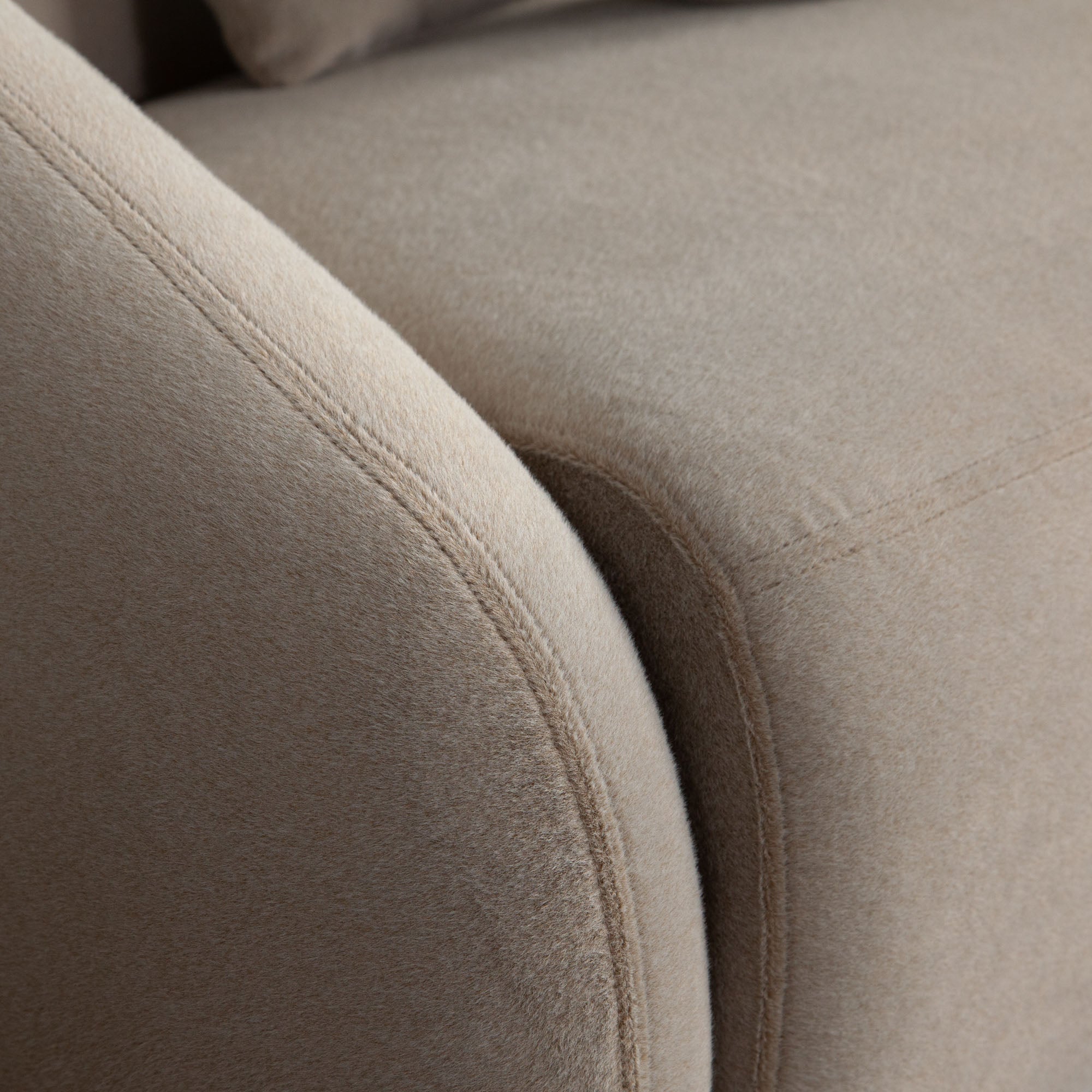 Lena 3PC Sectional in Fawn Faux Alpaca Fabric by Diamond Sofa