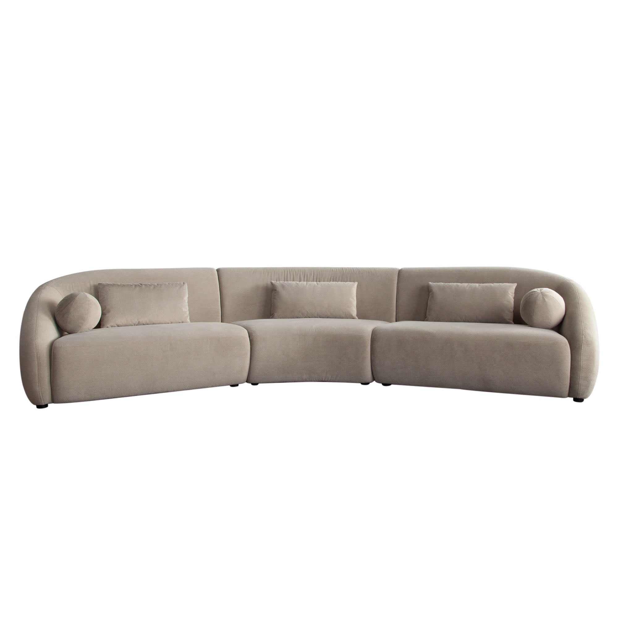 Lena 3PC Sectional in Fawn Faux Alpaca Fabric by Diamond Sofa