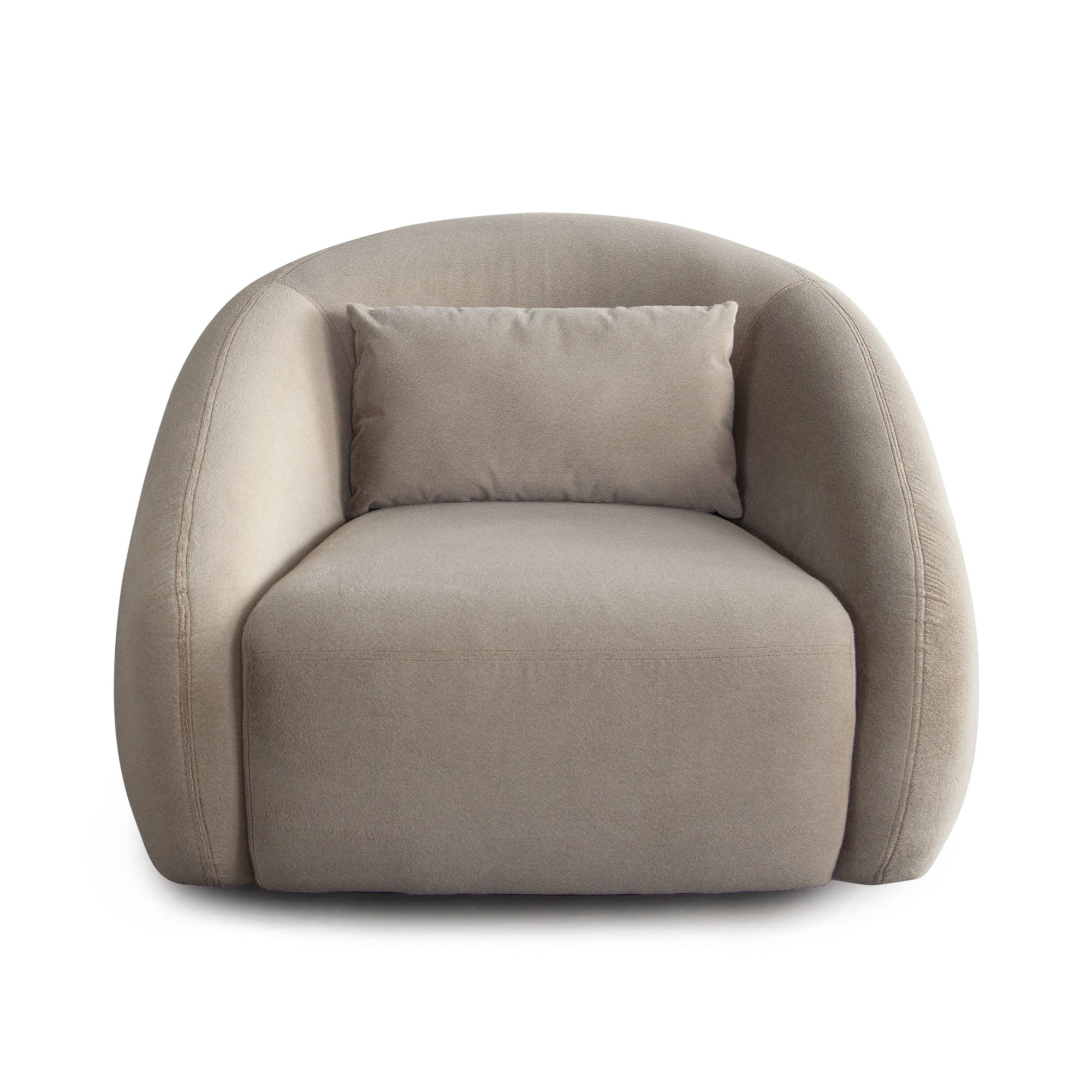 Lena Swivel Accent Chair in Fawn Faux Alpaca Fabric by Diamond Sofa