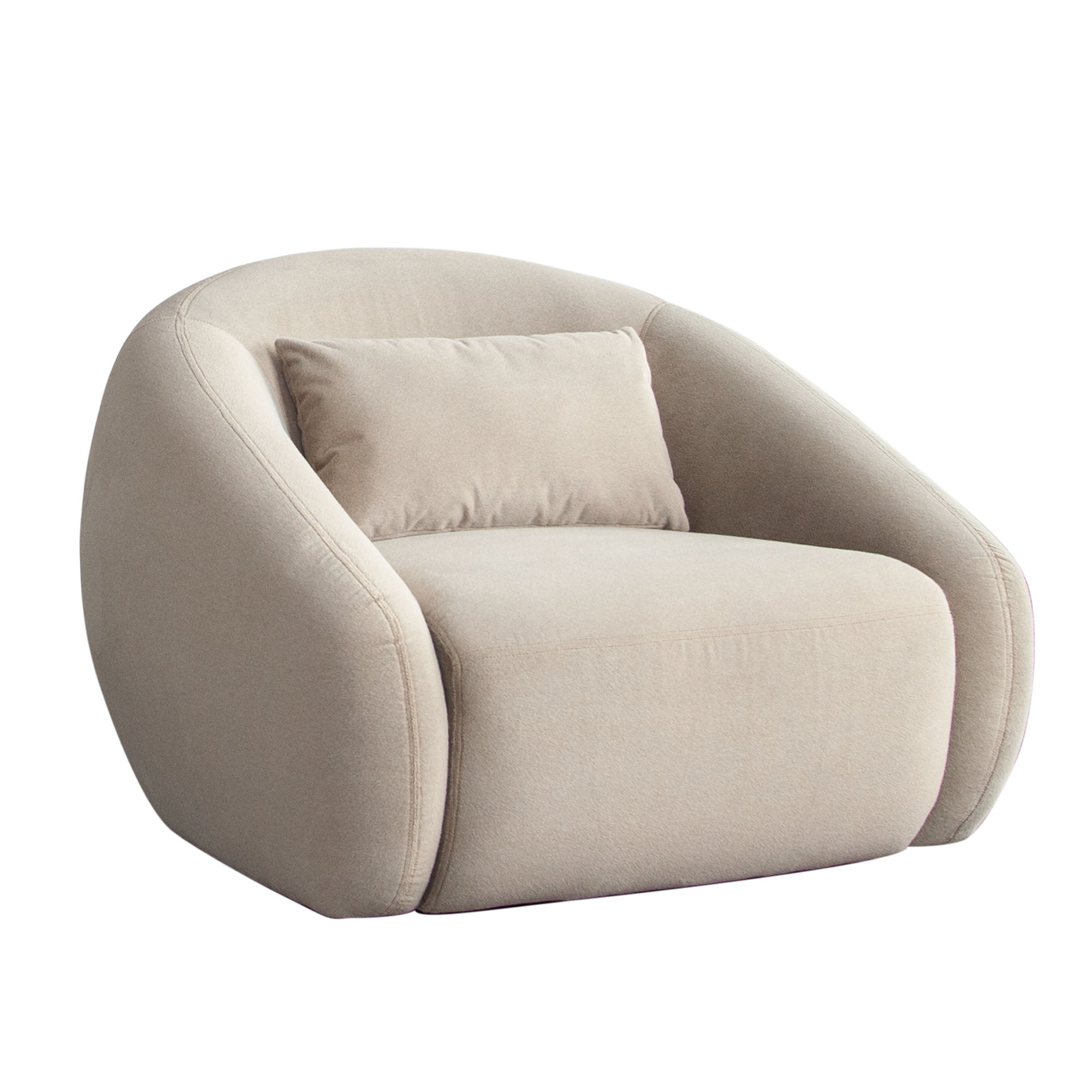 Lena Swivel Accent Chair in Fawn Faux Alpaca Fabric by Diamond Sofa