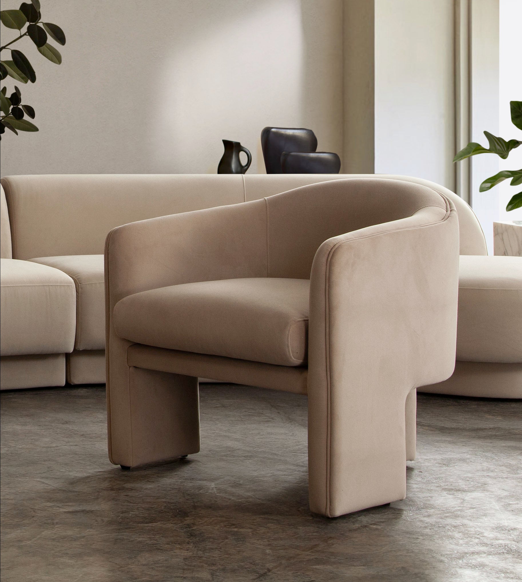 Leyah Accent Chair in Camel Performance Velvet by Diamond Sofa