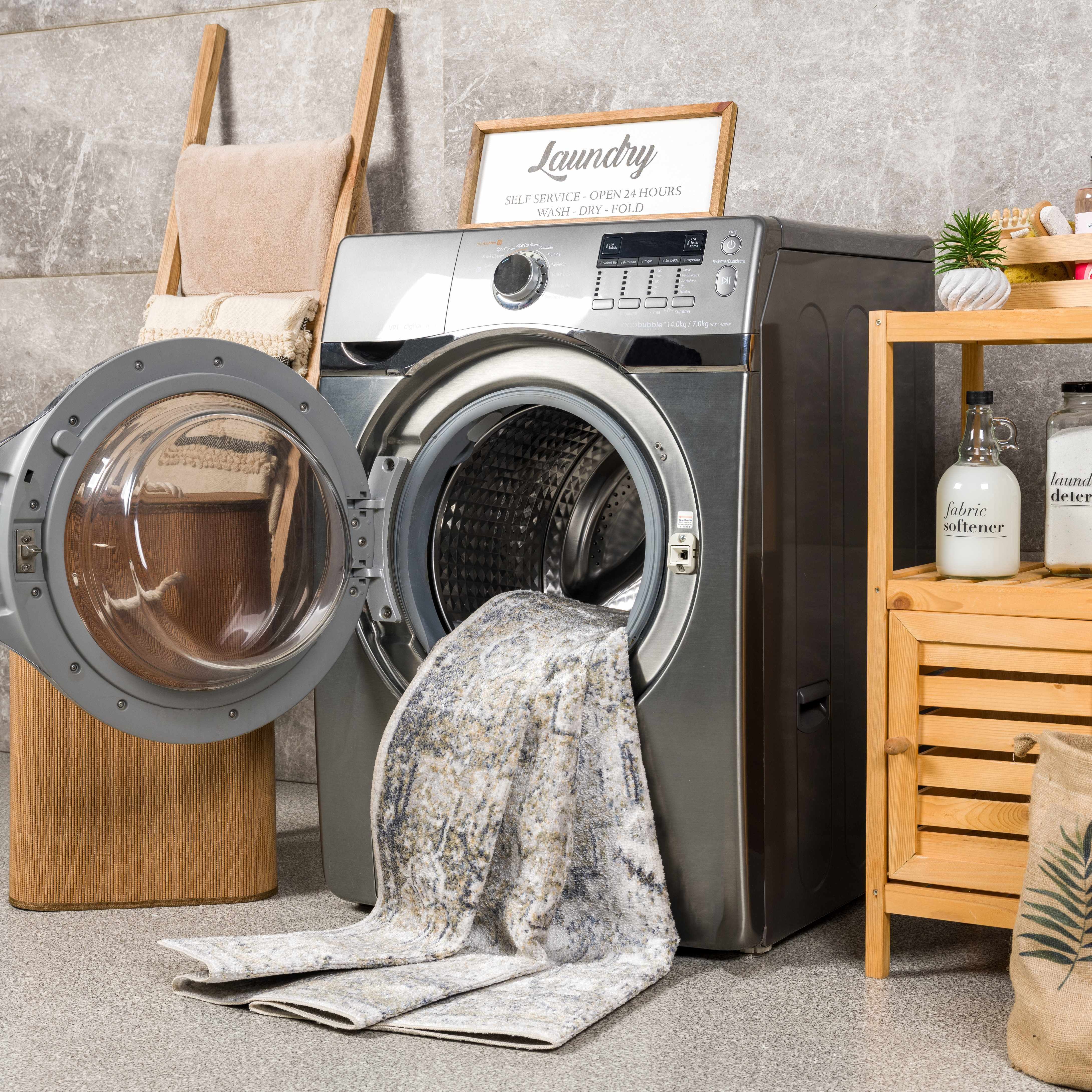 Hera Olive Boutique Washable Rug