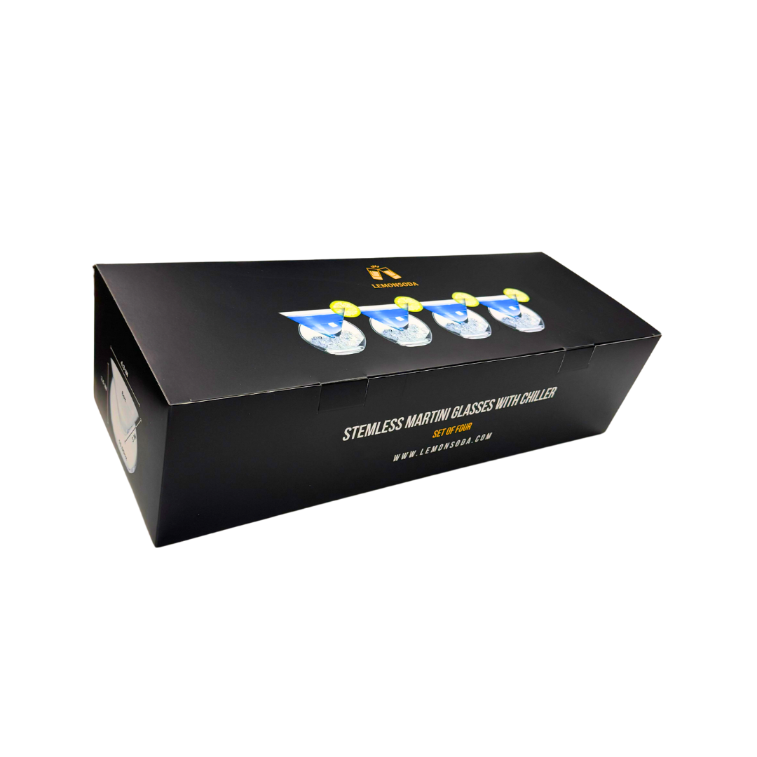 Stemless Martini Glasses With Chiller 5.5oz - (Set of 2 or 4)