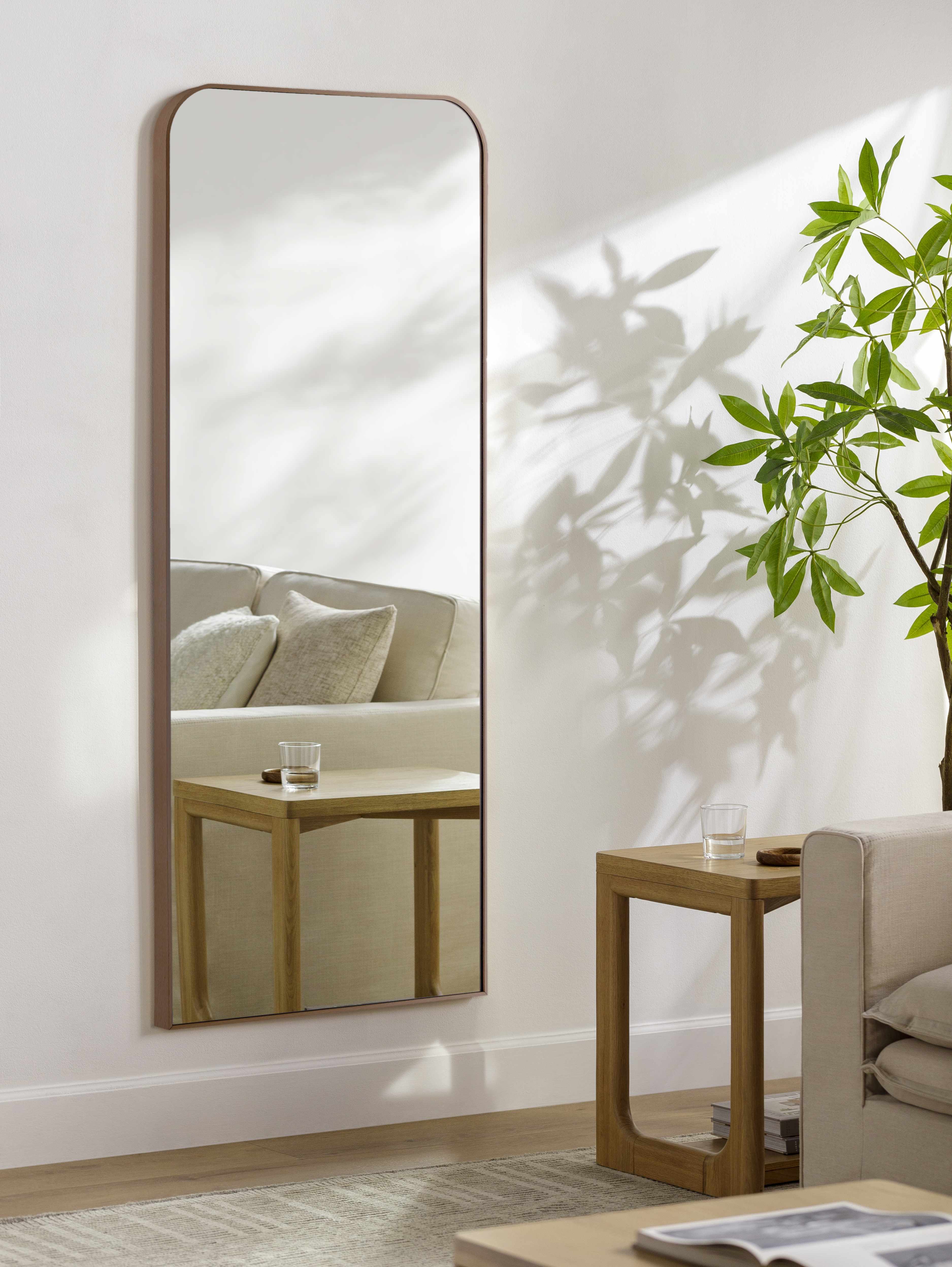 Lavezzola Dark Brown Aluminum Frame Rectangle Mirror 67"H x 28"W