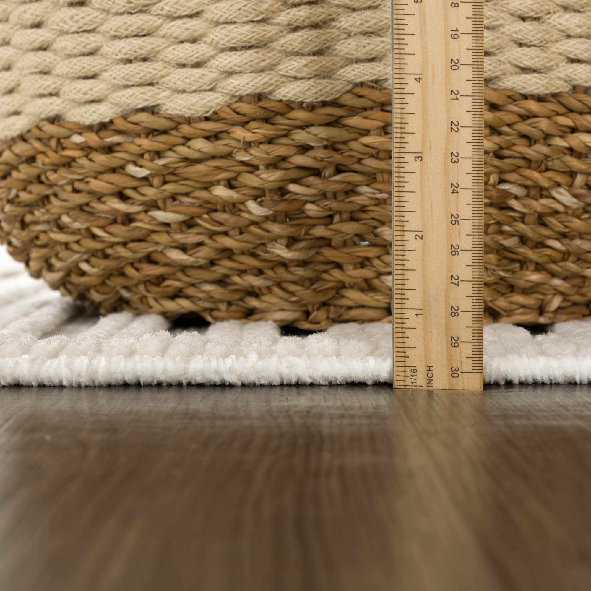 Deron White Washable 3D Rug