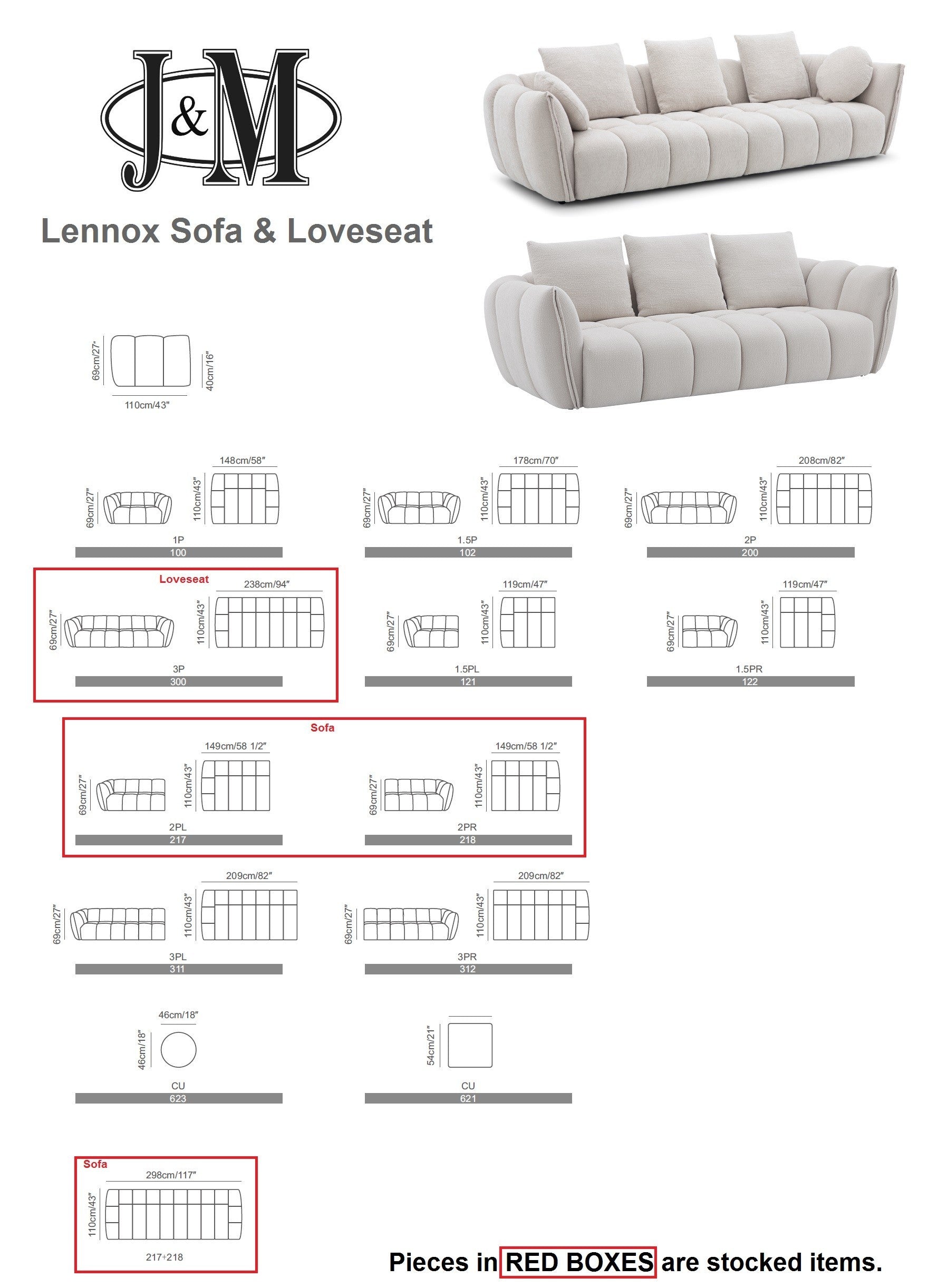 Lennox Modern Fabric Sofa
