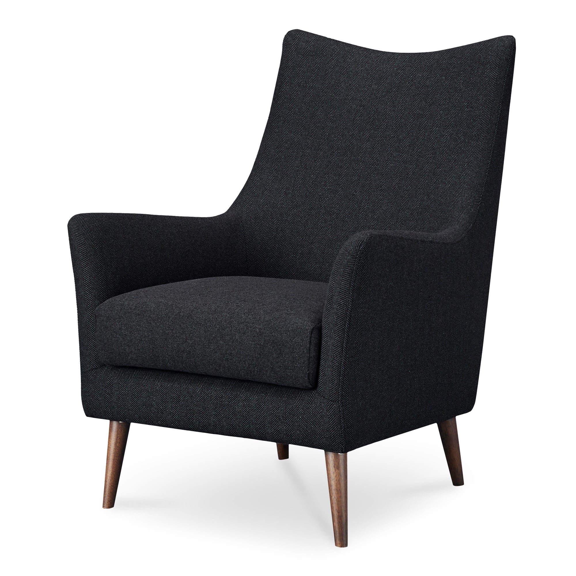 Fisher Armchair Wool Blend Charcoal - Moes Home