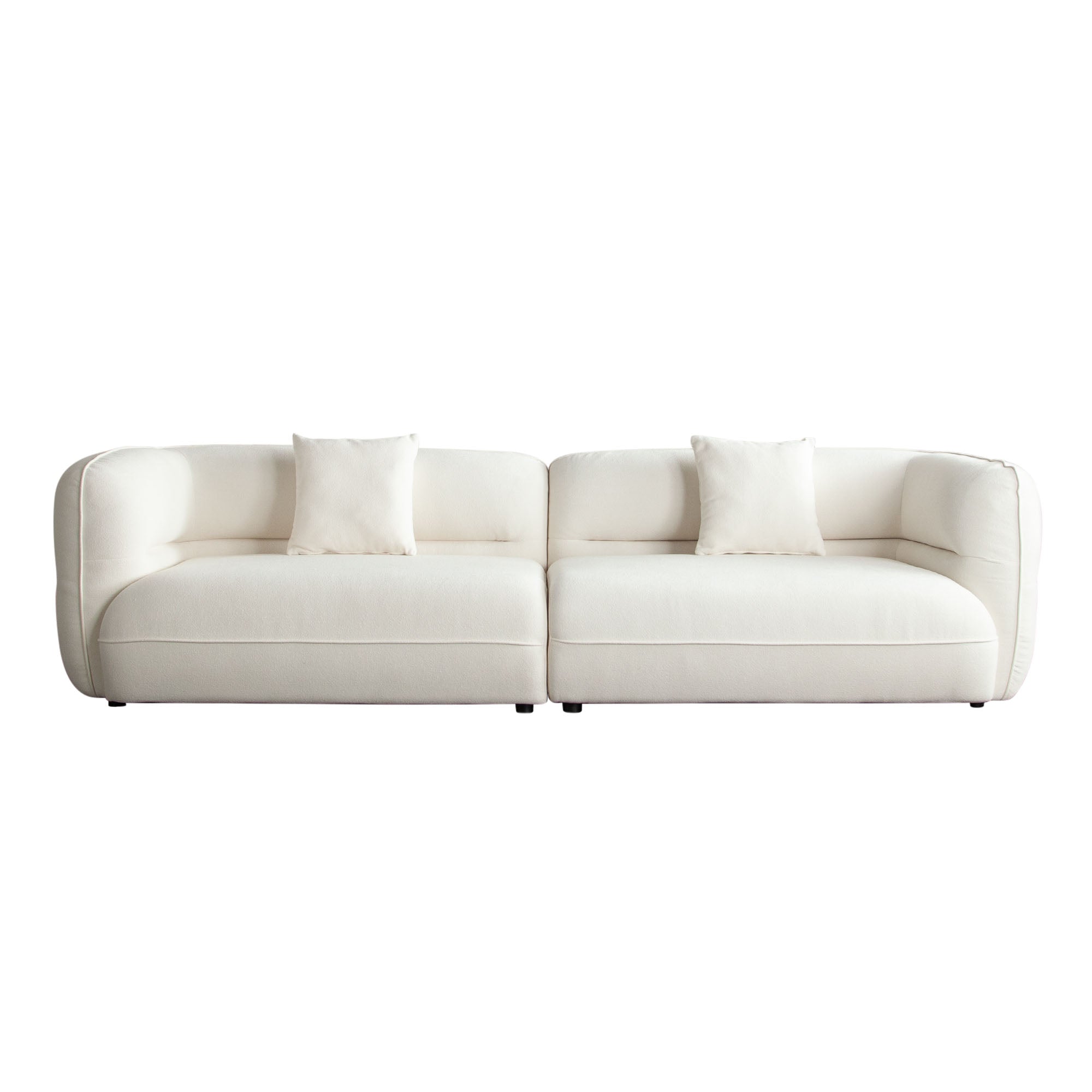 Micah 2PC Sofa in Elite Ivory Polyester Fabric by Diamond Sofa