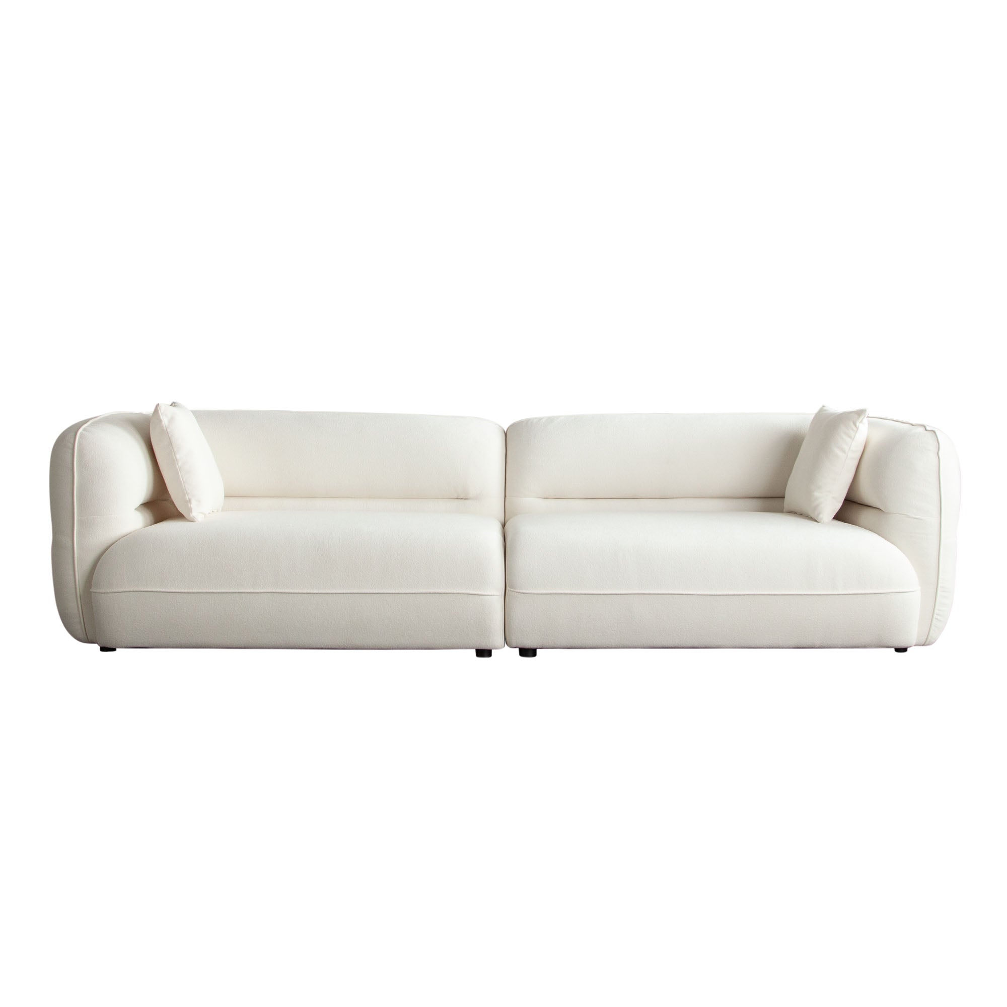 Micah 2PC Sofa in Elite Ivory Polyester Fabric by Diamond Sofa